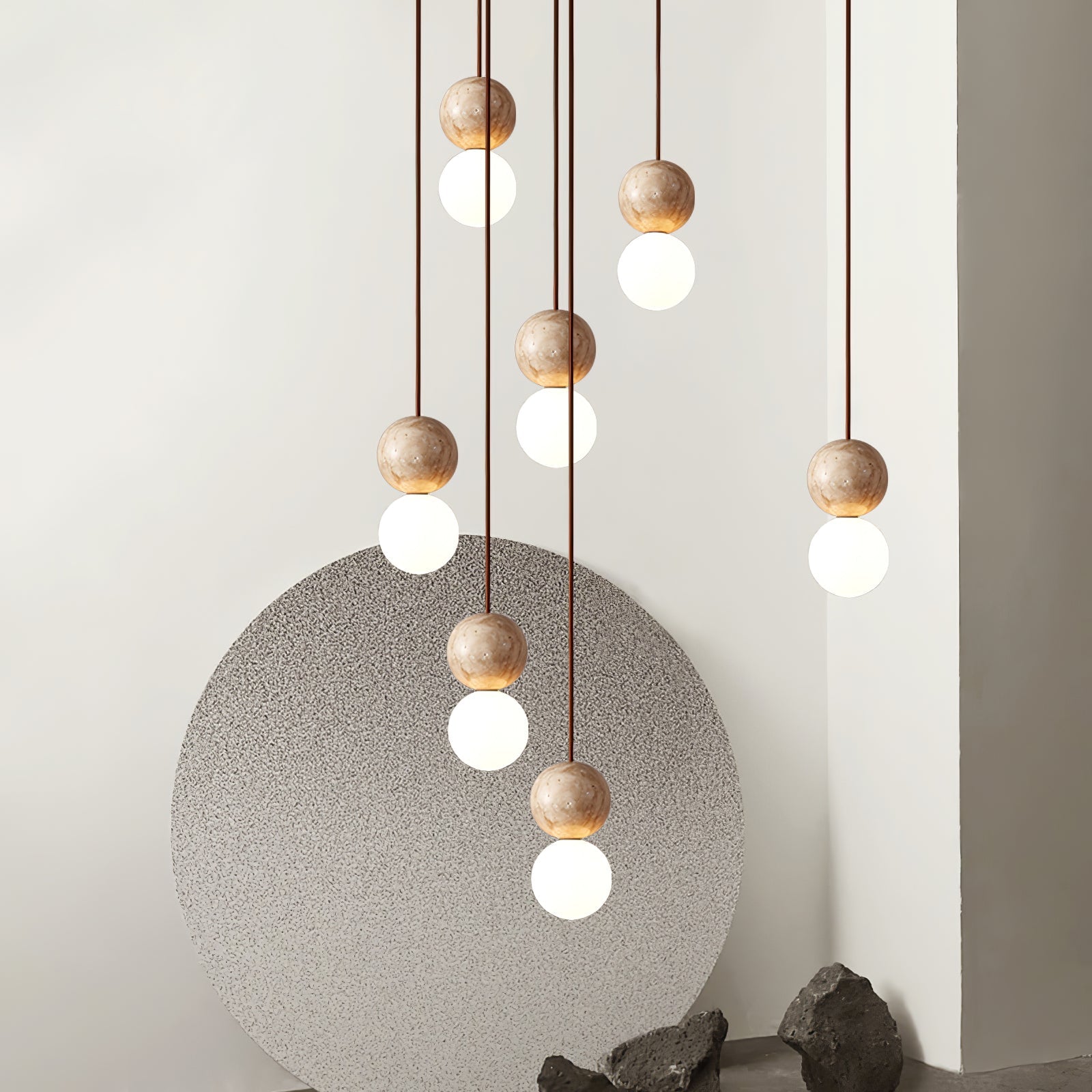 Luna Travertine Pendant Light - Blowlighting
