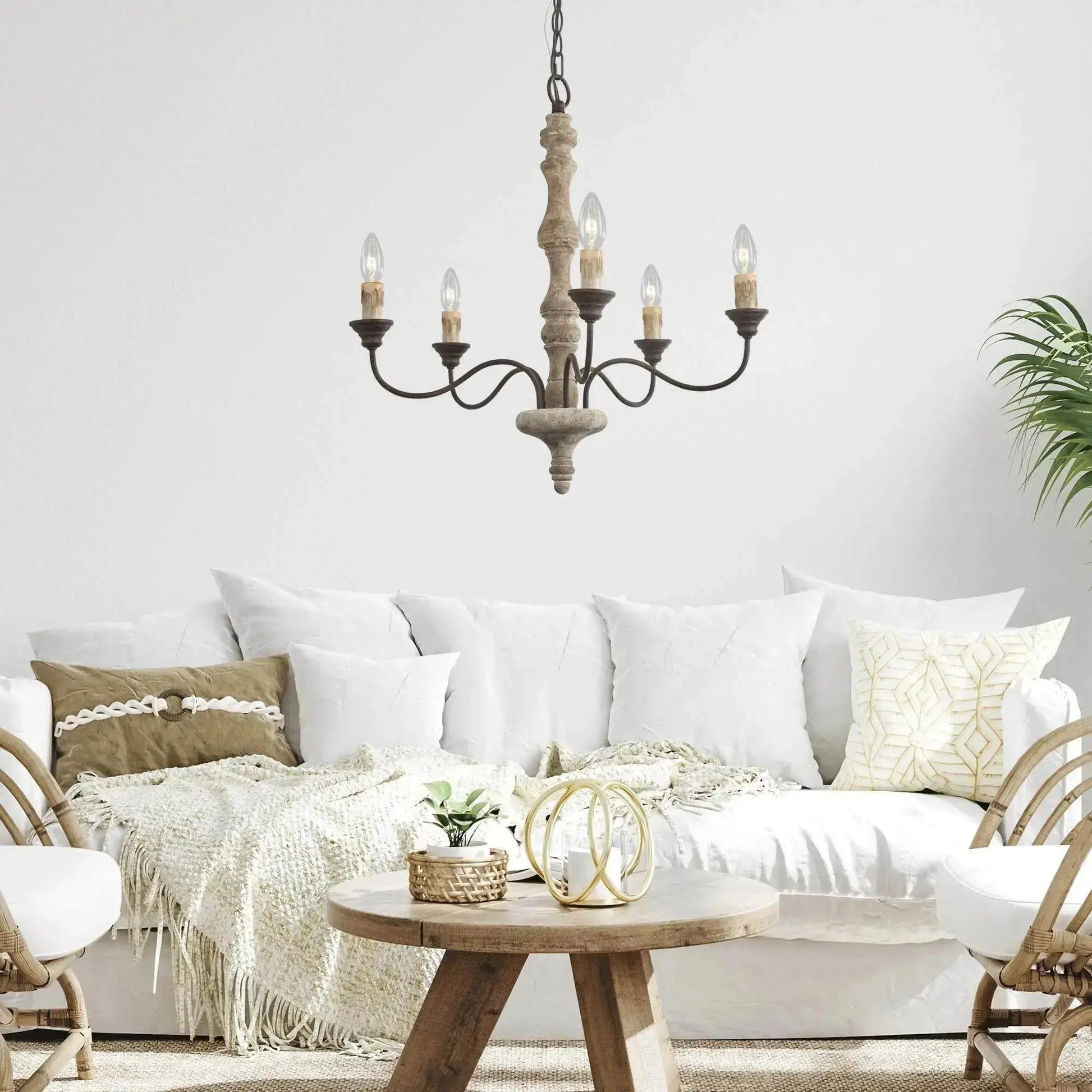 Aurora Chandelier Candlestick Farmhouse Rustic - Blowlighting