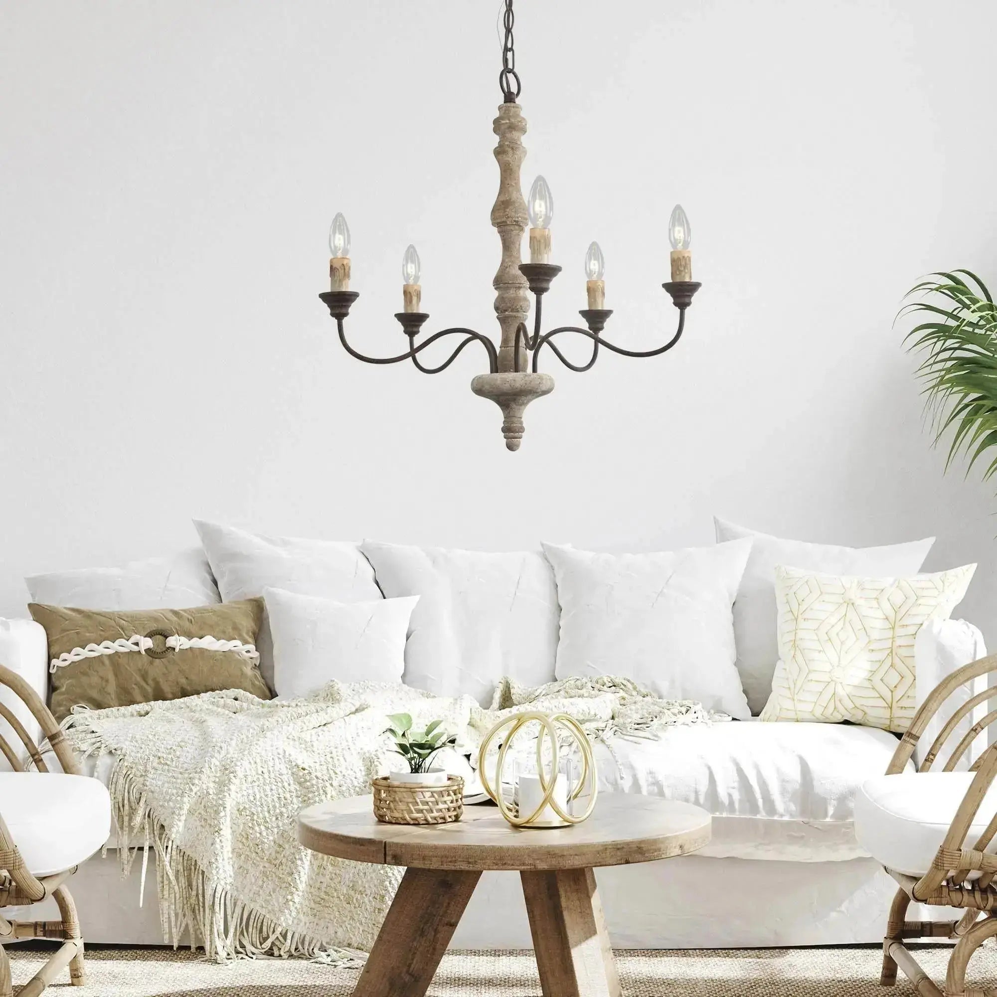 Aurora Chandelier Candlestick Farmhouse Rustic - Blowlighting