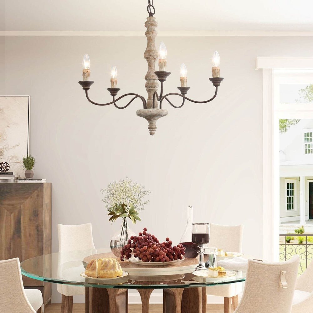 Aurora Chandelier Candlestick Farmhouse Rustic - Blowlighting