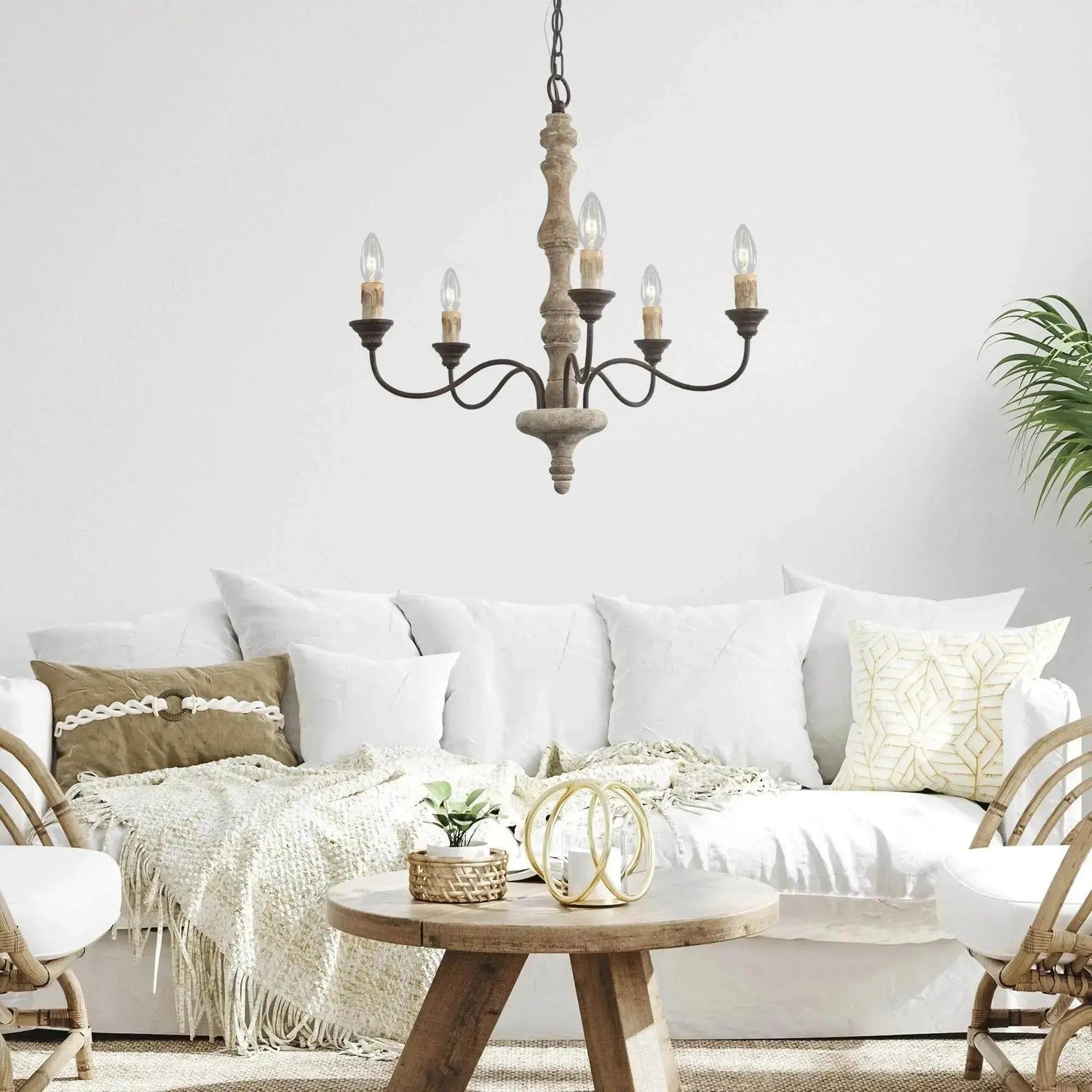 Aurora Chandelier Candlestick Farmhouse Rustic - Blowlighting