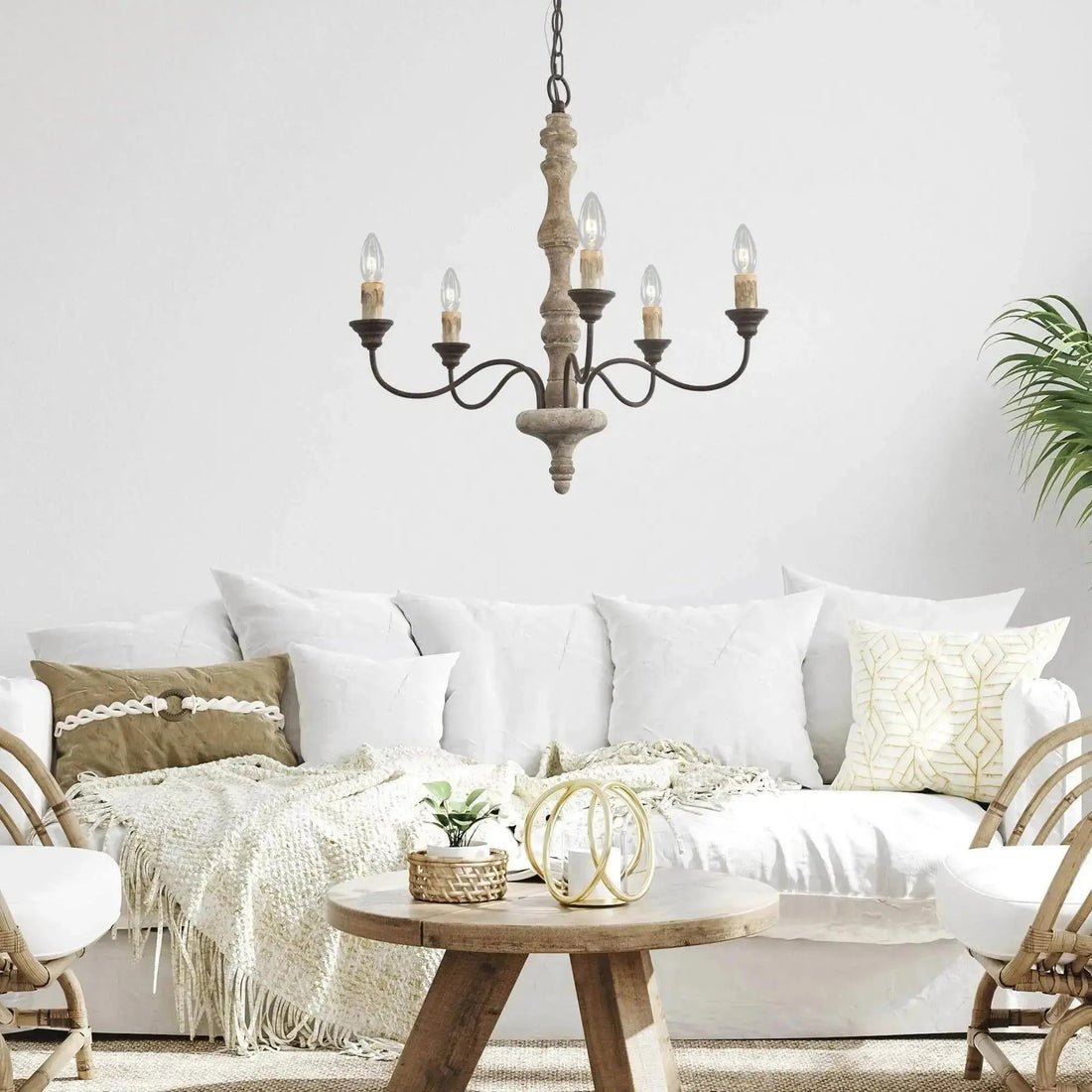 Aurora Chandelier Candlestick Farmhouse Rustic - Blowlighting