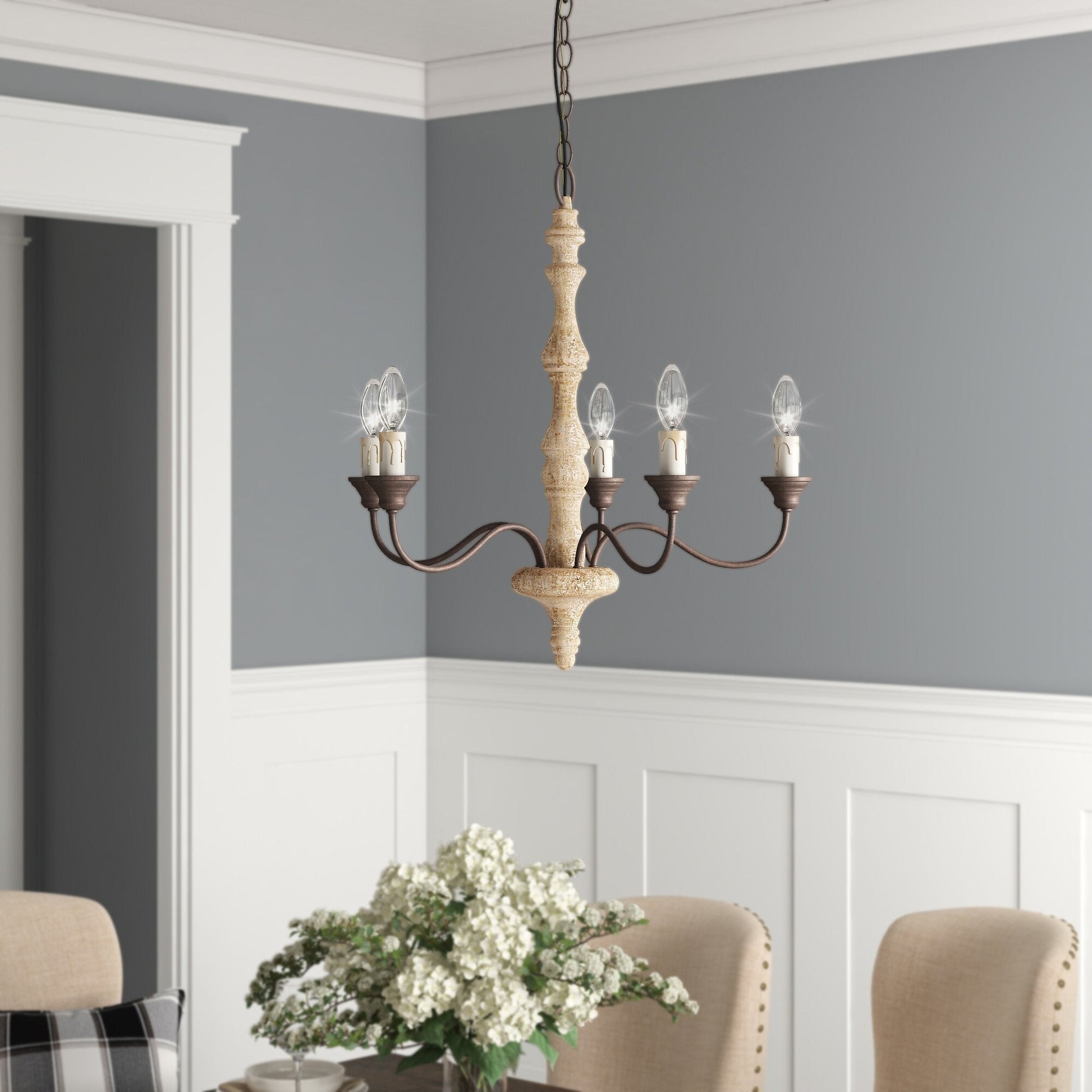Aurora Chandelier Candlestick Farmhouse Rustic - Blowlighting