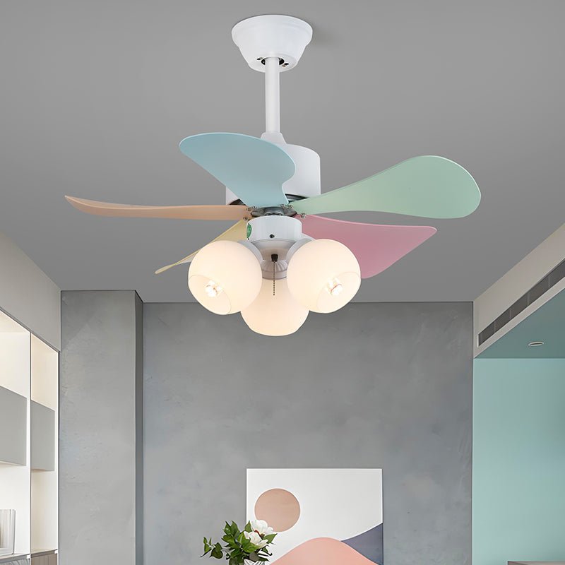 Liora Colorful Glass Ceiling Fan Light - Blowlighting