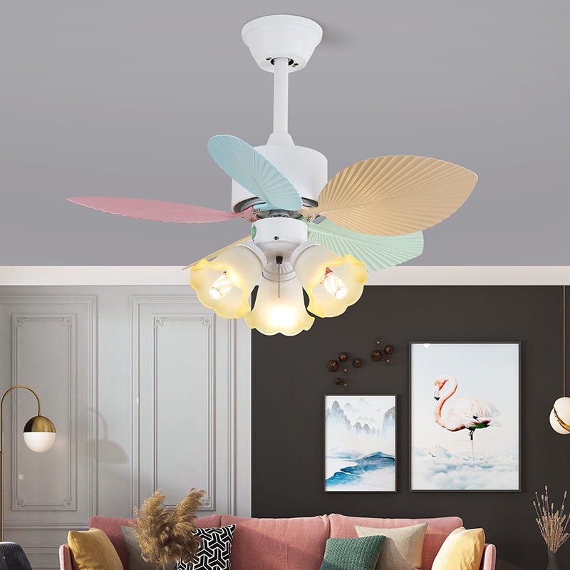 Liora Colorful Glass Ceiling Fan Light - Blowlighting