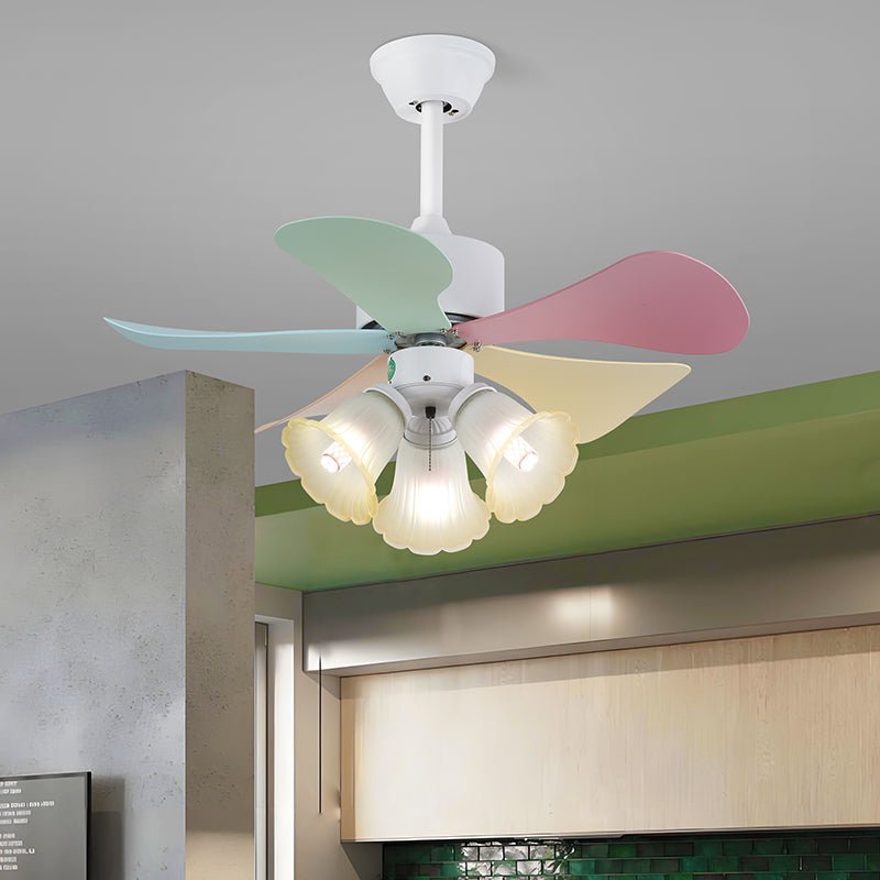 Liora Colorful Glass Ceiling Fan Light - Blowlighting