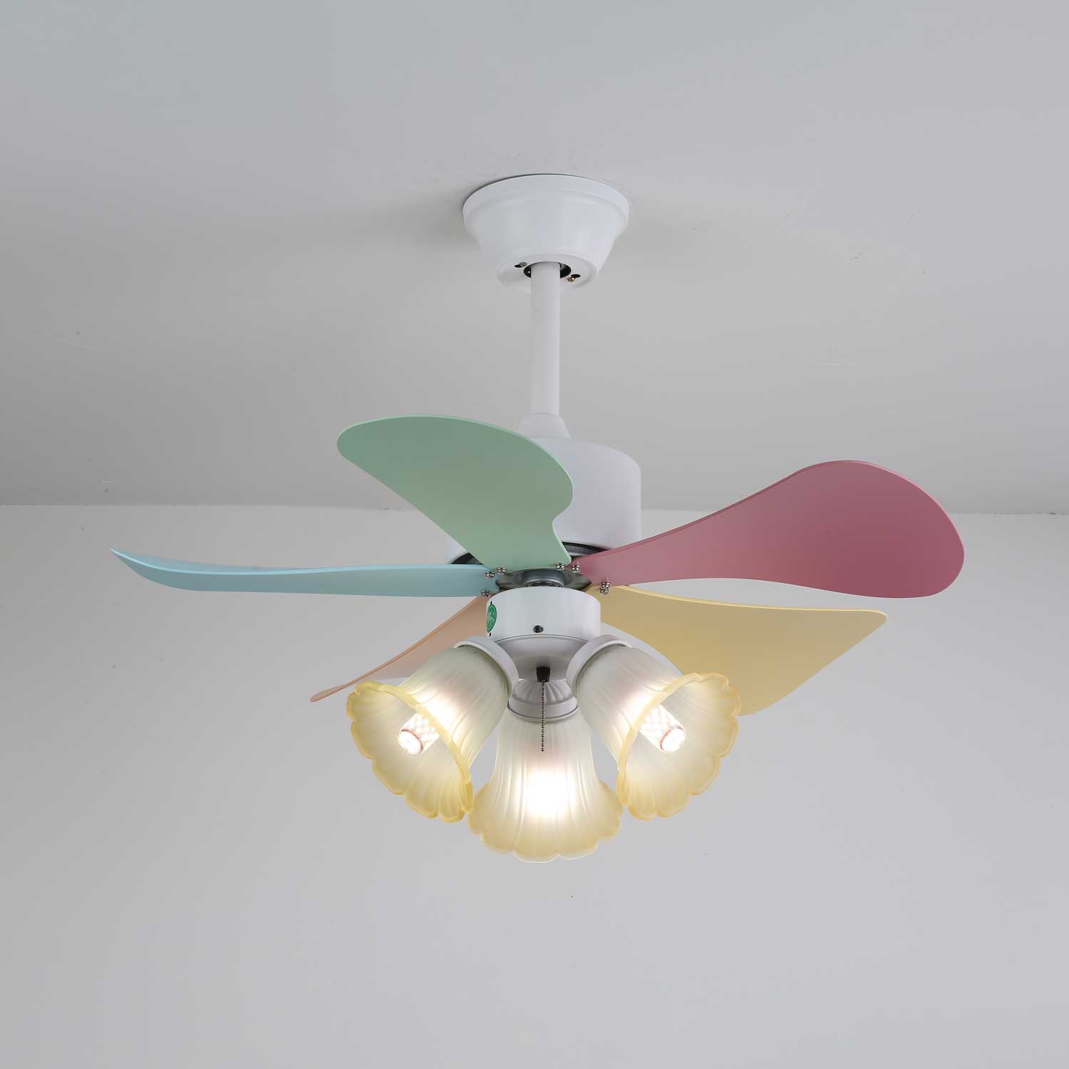Liora Colorful Glass Ceiling Fan Light - Blowlighting