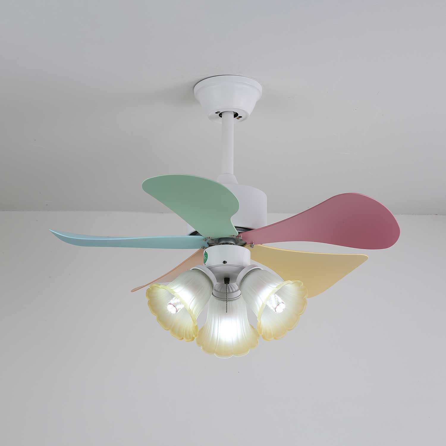Liora Colorful Glass Ceiling Fan Light - Blowlighting