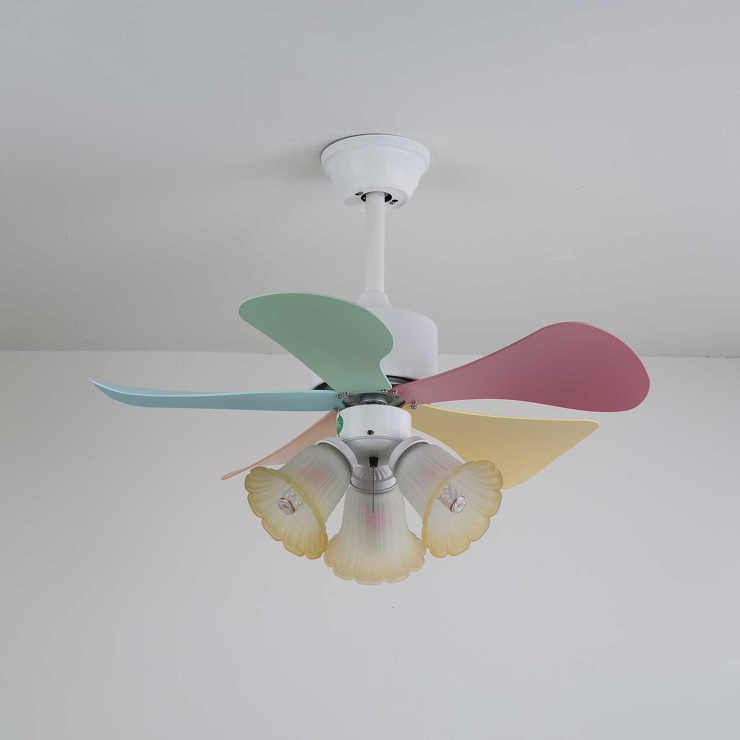 Liora Colorful Glass Ceiling Fan Light - Blowlighting