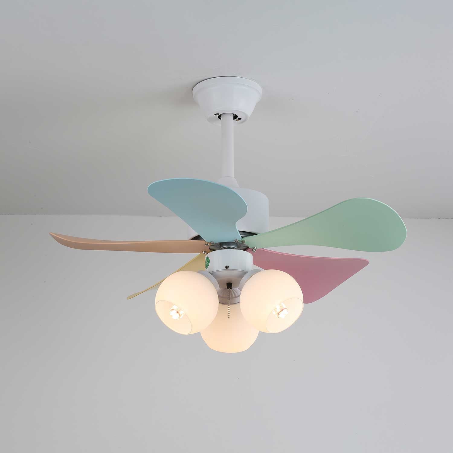 Liora Colorful Glass Ceiling Fan Light - Blowlighting