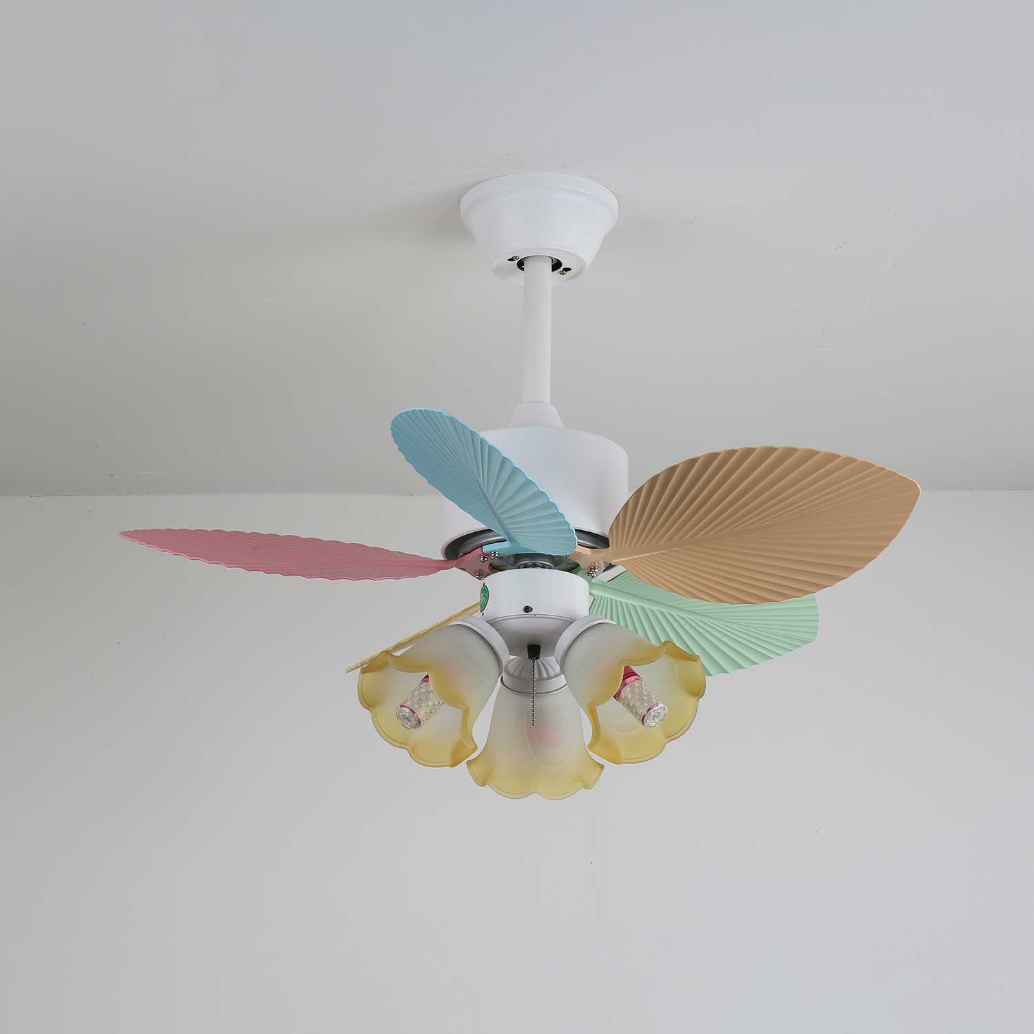 Liora Colorful Glass Ceiling Fan Light - Blowlighting