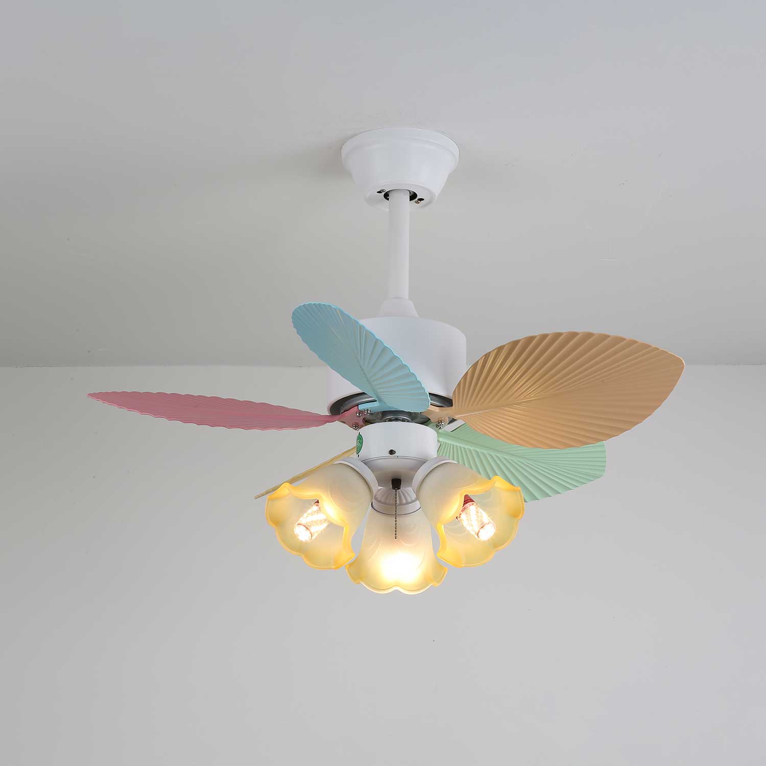 Liora Colorful Glass Ceiling Fan Light - Blowlighting