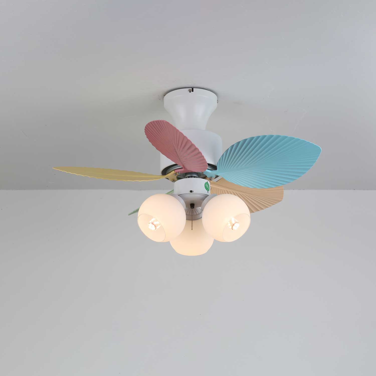 Liora Colorful Glass Ceiling Fan Light - Blowlighting