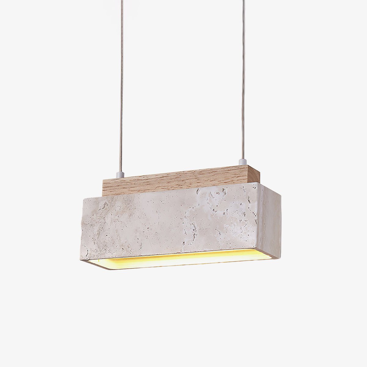Ciraeila Rectangular Travertine Pendant Light - Blowlighting