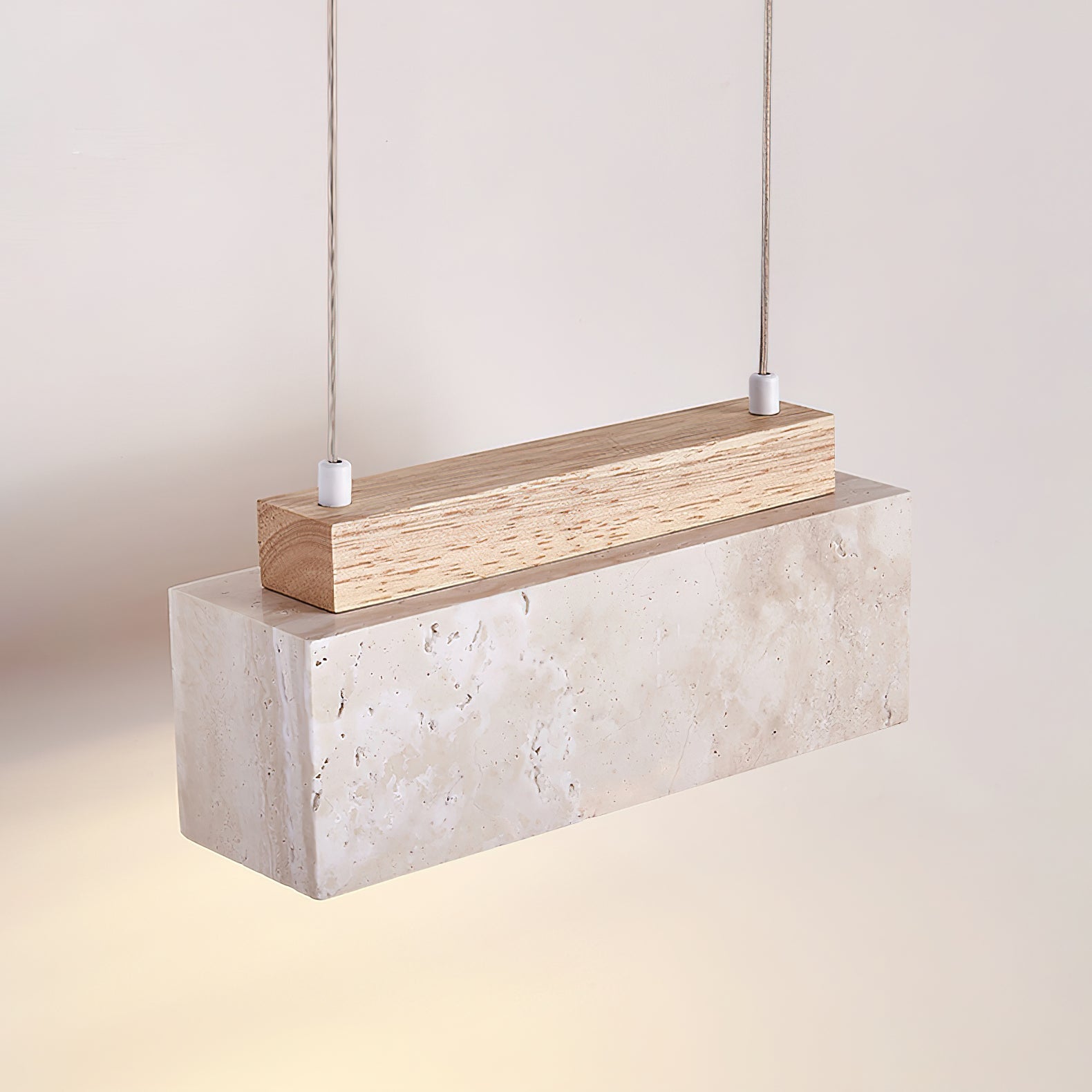 Ciraeila Rectangular Travertine Pendant Light - Blowlighting