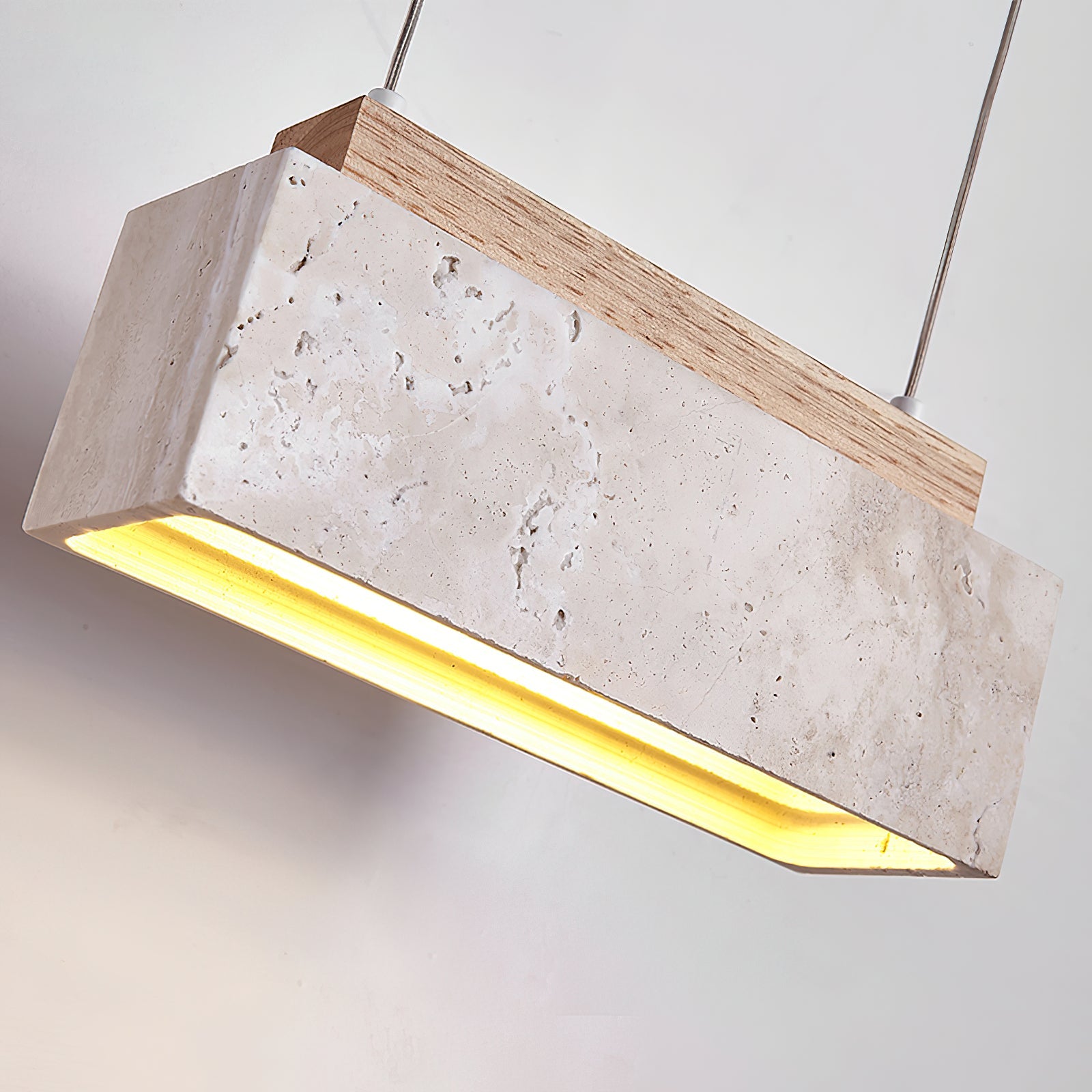 Ciraeila Rectangular Travertine Pendant Light - Blowlighting