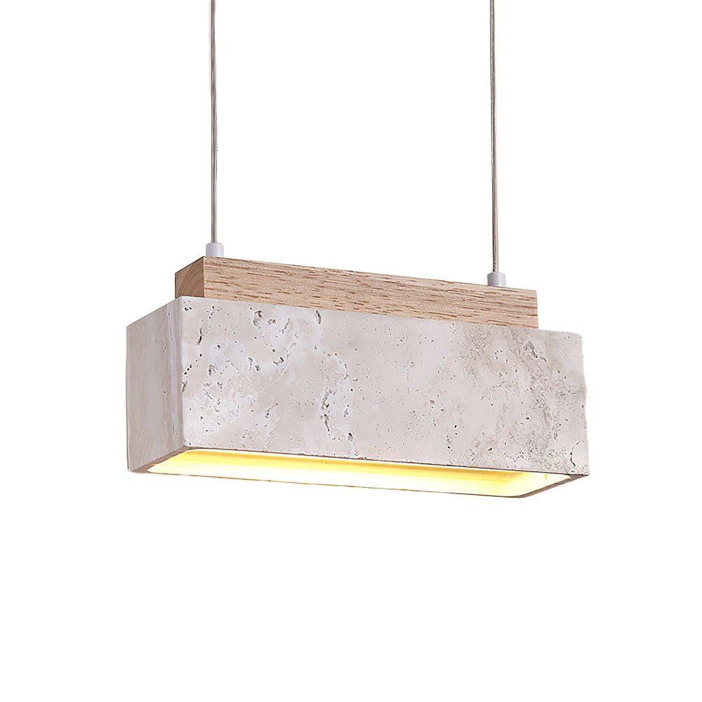Ciraeila Rectangular Travertine Pendant Light - Blowlighting