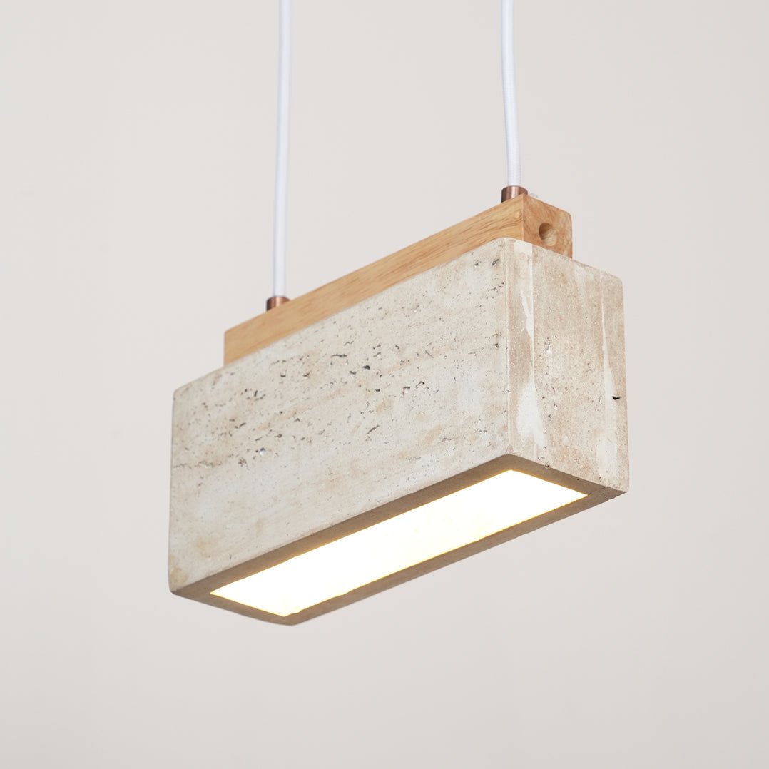 Ciraeila Rectangular Travertine Pendant Light - Blowlighting