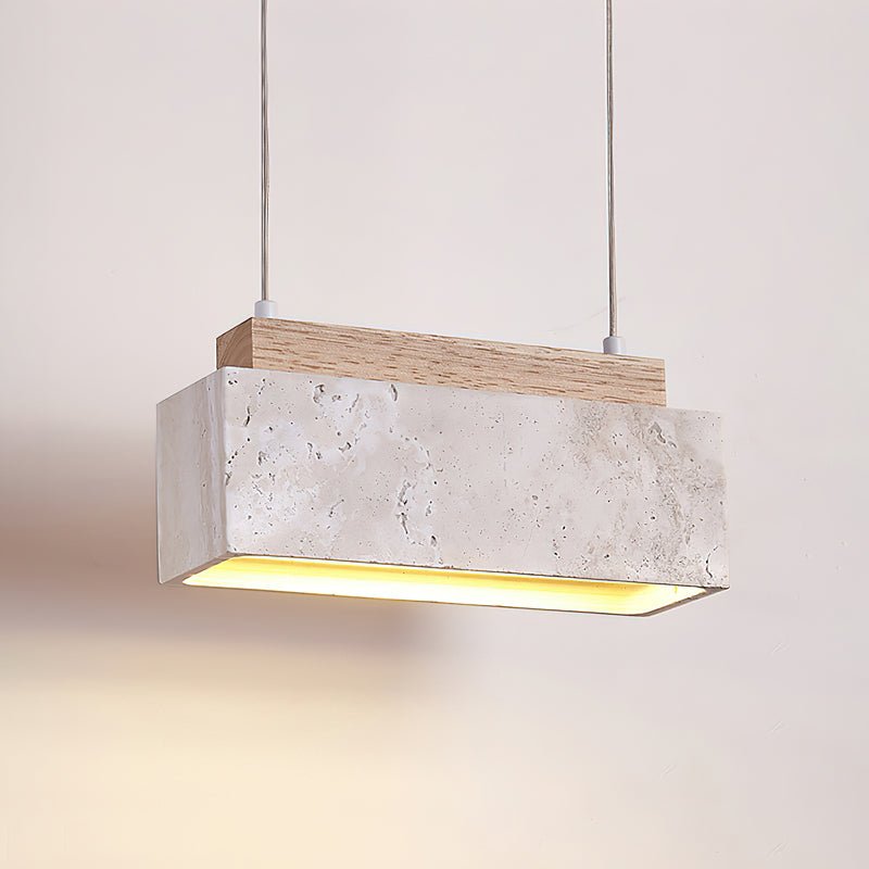 Ciraeila Rectangular Travertine Pendant Light - Blowlighting