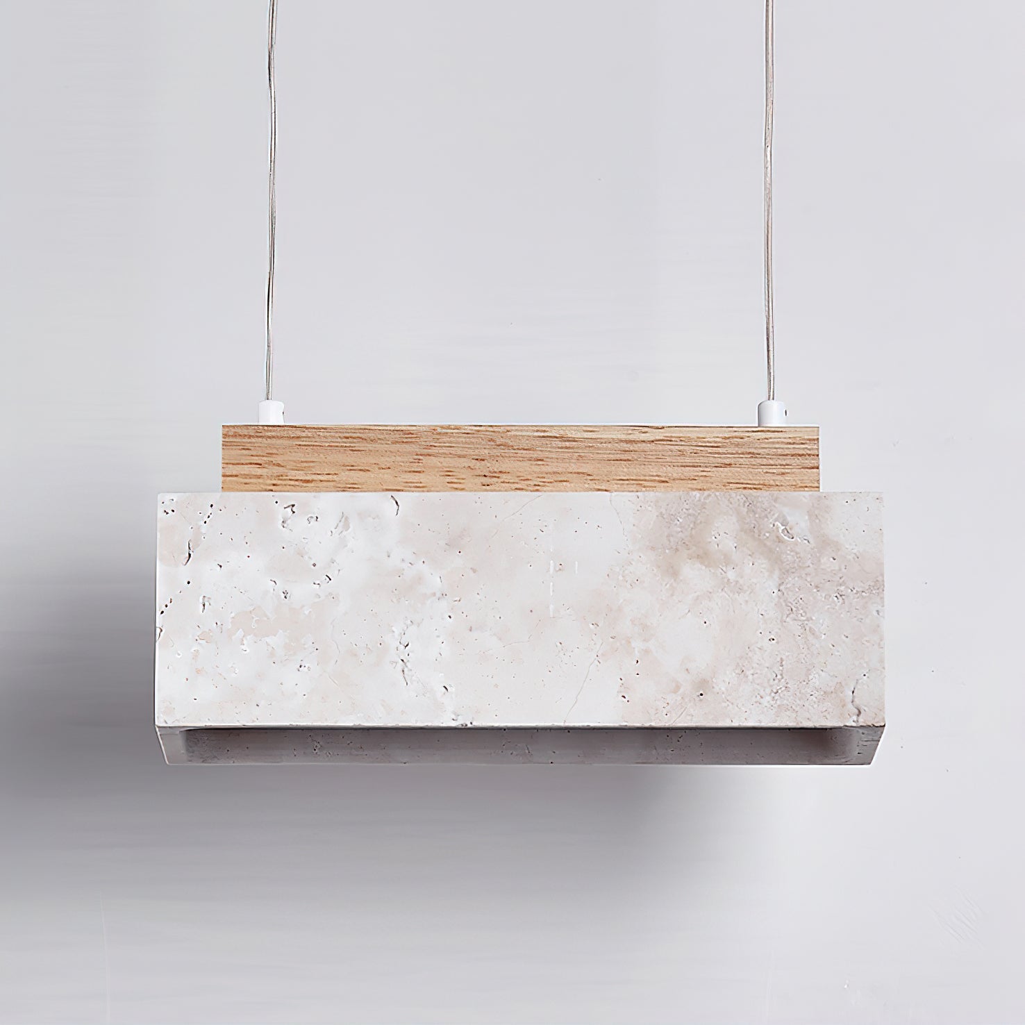 Ciraeila Rectangular Travertine Pendant Light - Blowlighting