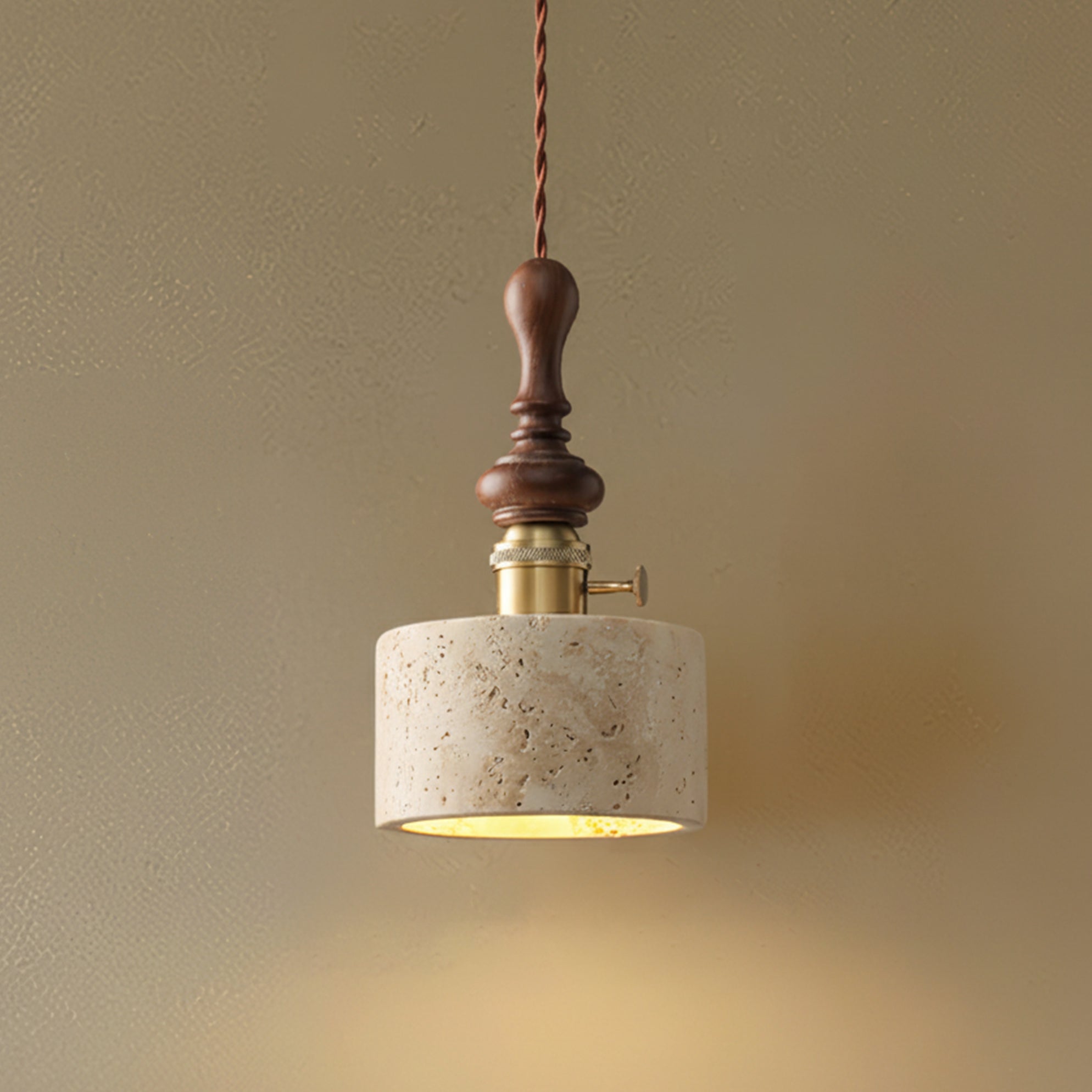 Canyon Wabi-Sabi Travertine Pendant Light