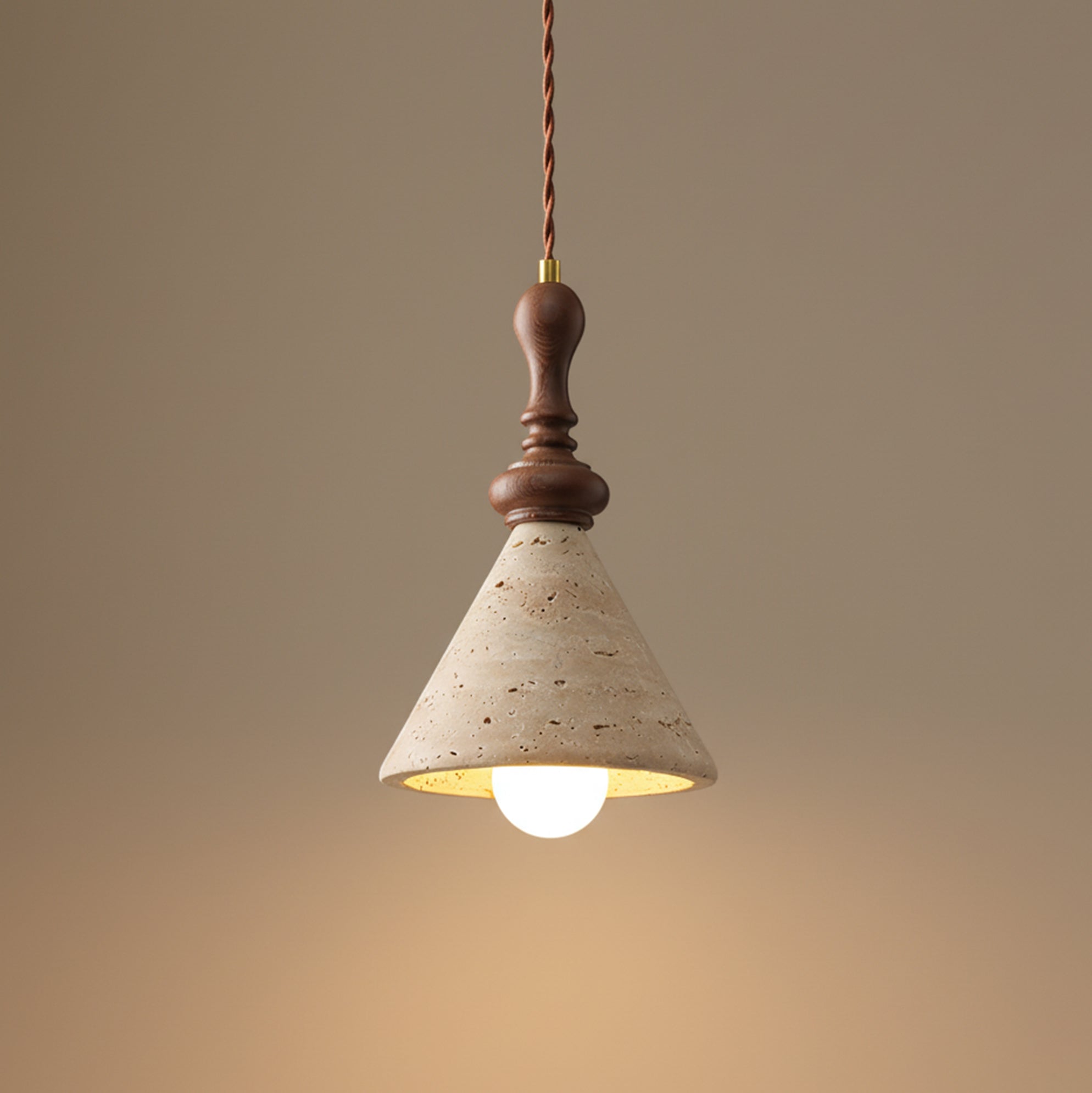 Canyon Wabi-Sabi Travertine Pendant Light