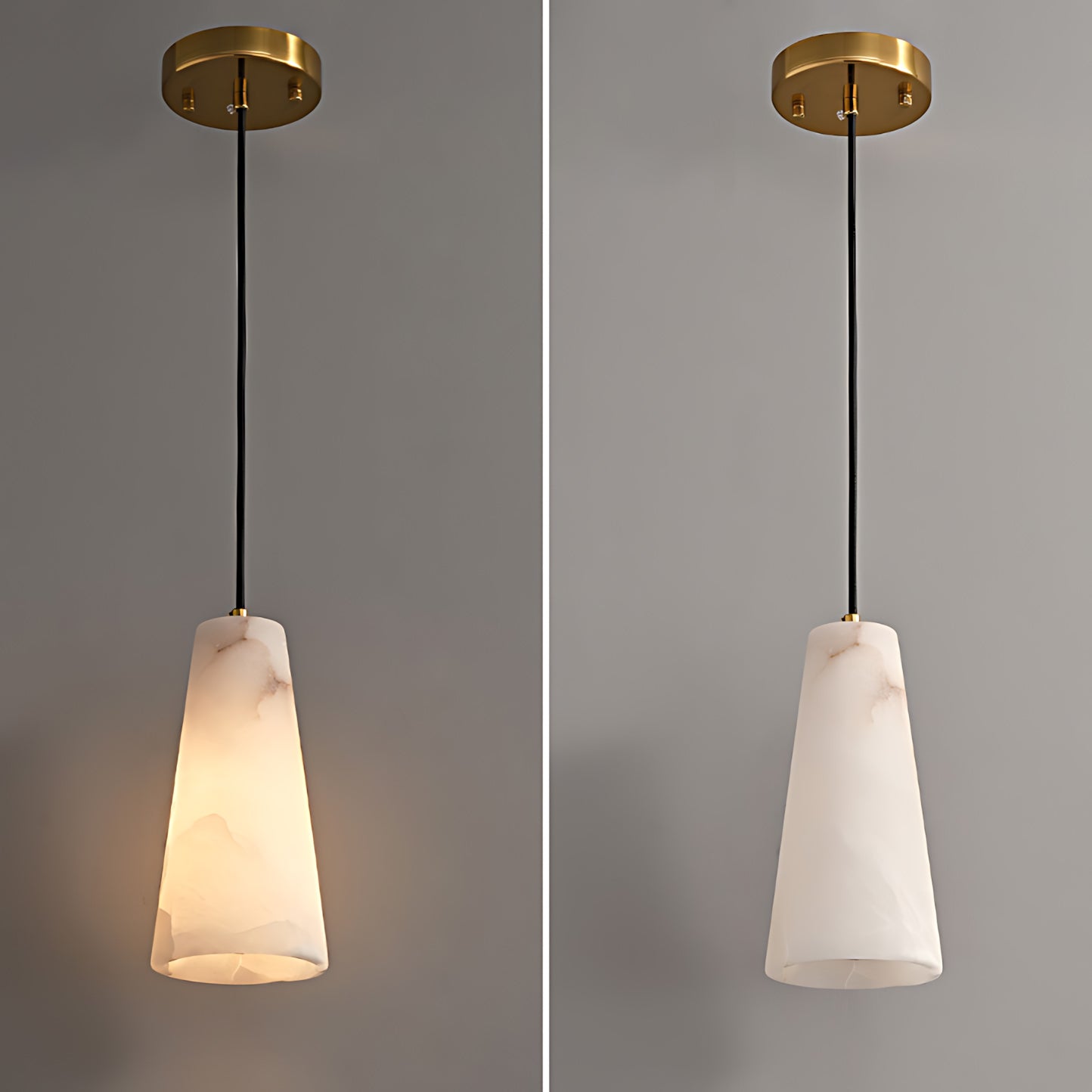 Capus Contemporary Art Copper Alabaster Pendant Light