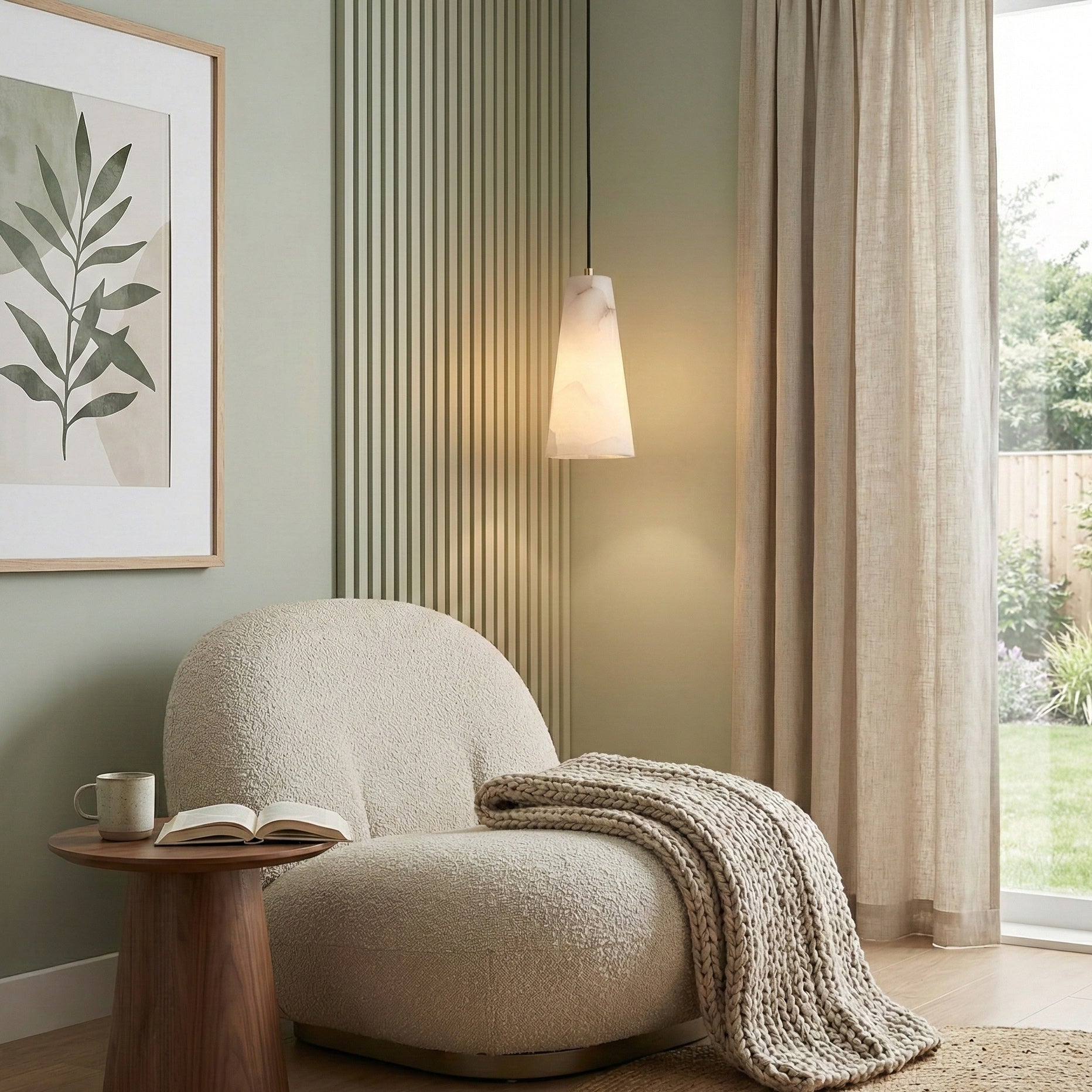 Capus Contemporary Art Copper Alabaster Pendant Light