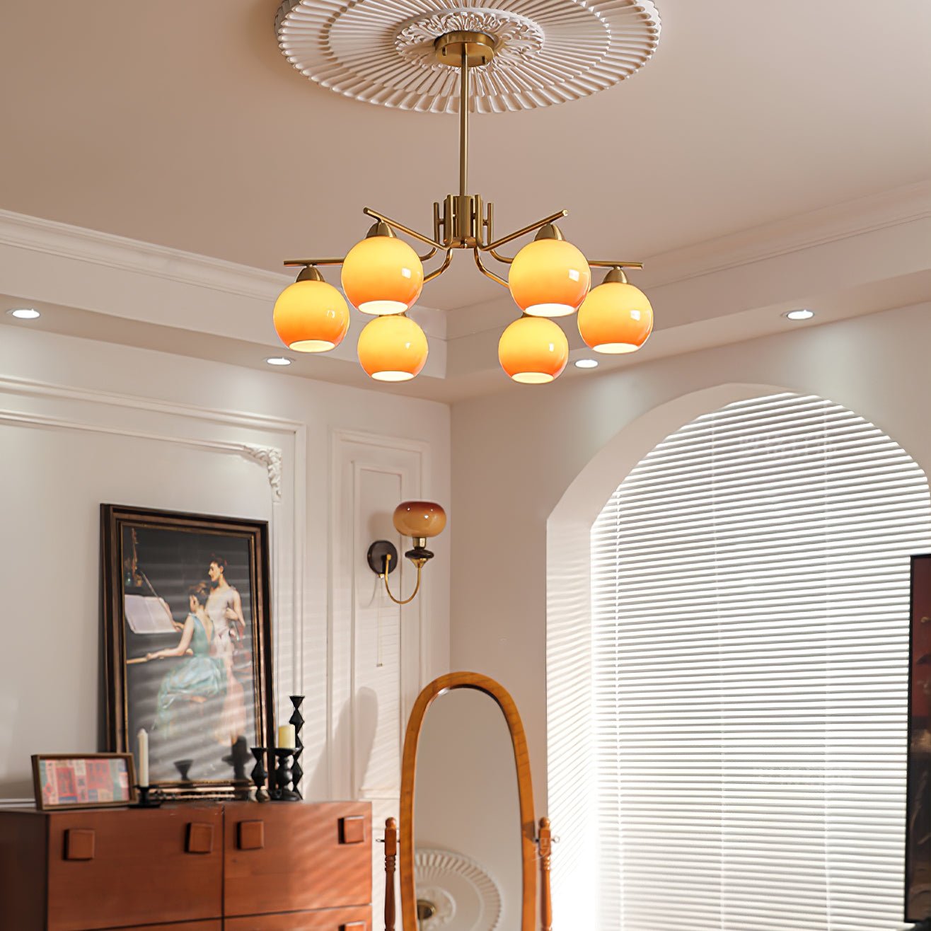 Caramel Sphere Chandelier - Blowlighting