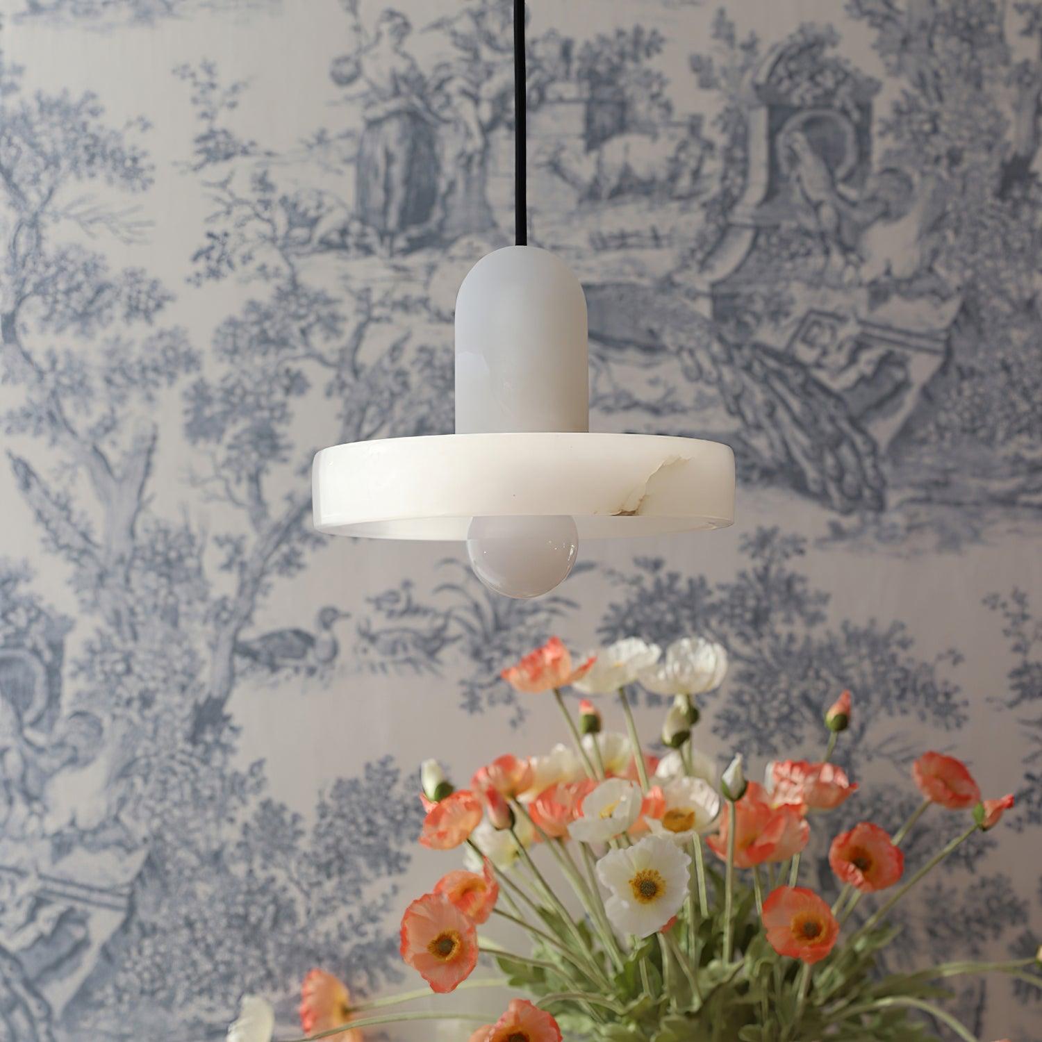 Lyvynos Stacked Alabaster Pendant Light - Blowlighting