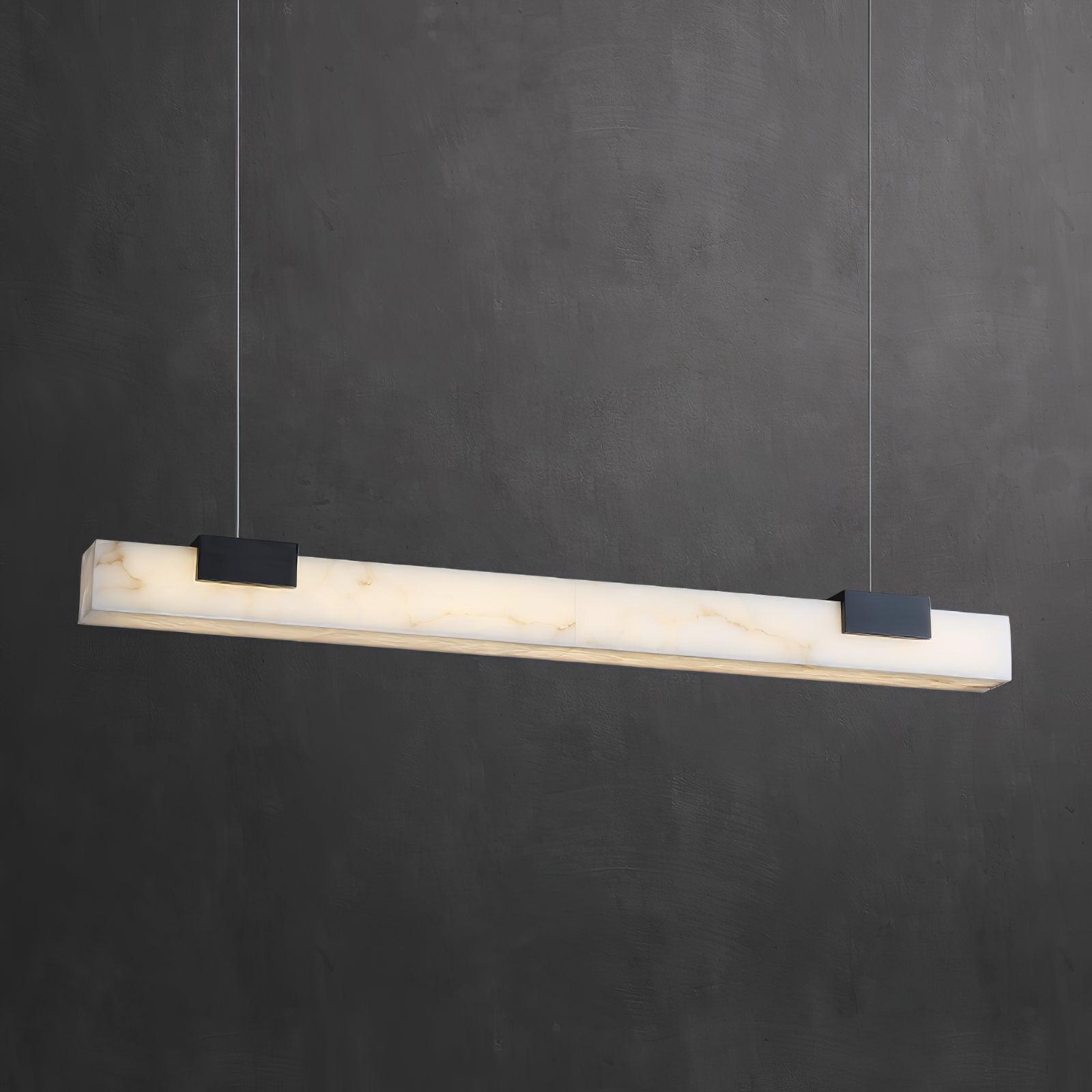 Kaelen Minimalist Alabaster Linear Pendant Light - Blowlighting