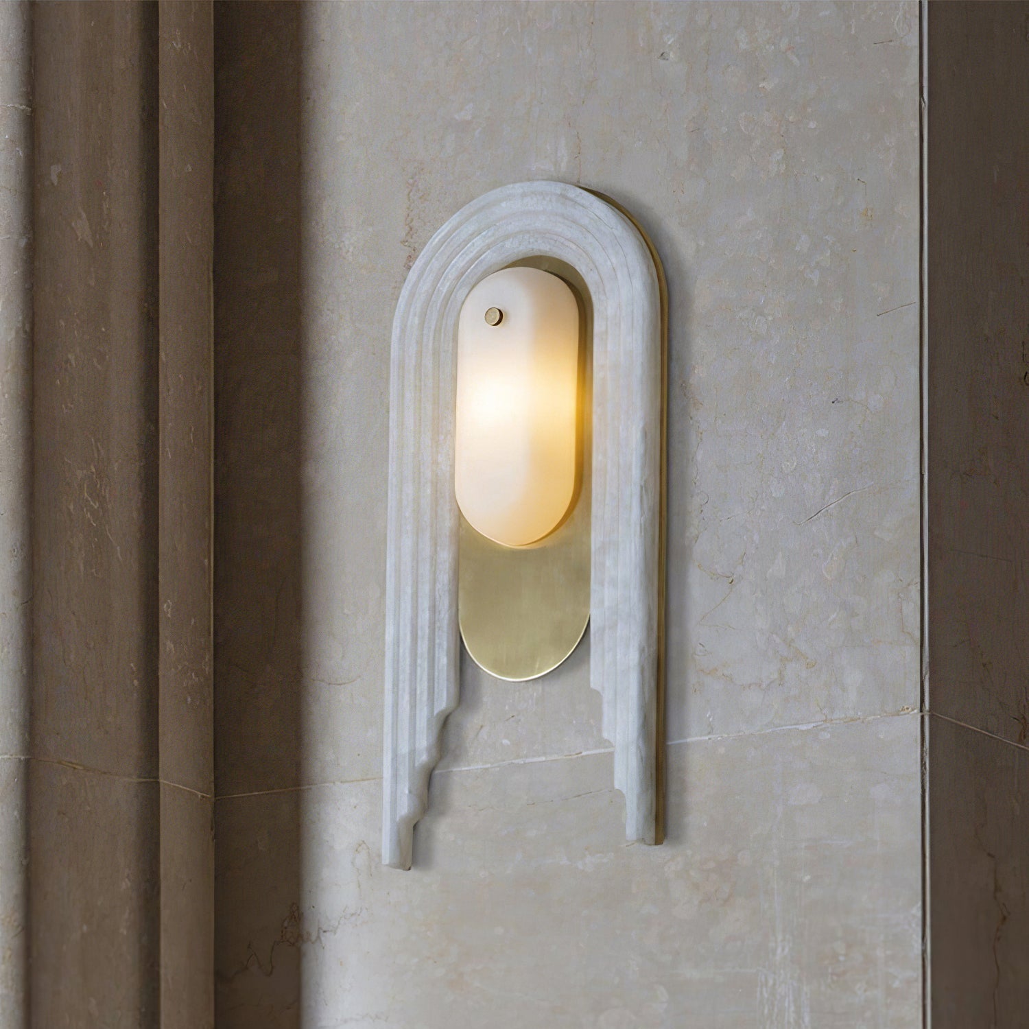 Sytalion Arch Alabaster Wall Light - Blowlighting