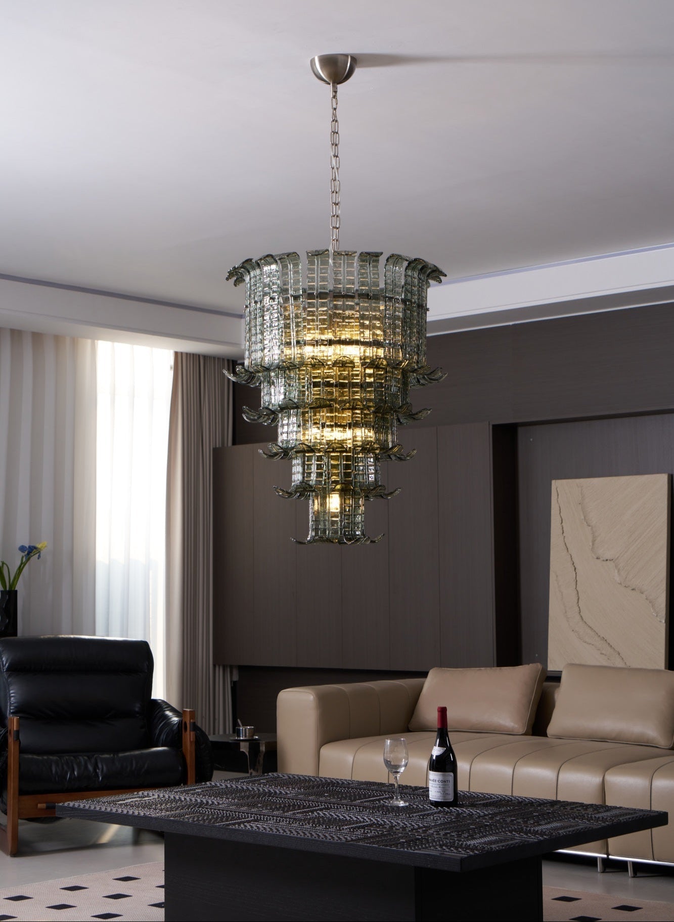 Aurora Chandelier Cascade Murano Glass Tiered Vintage - Blowlighting