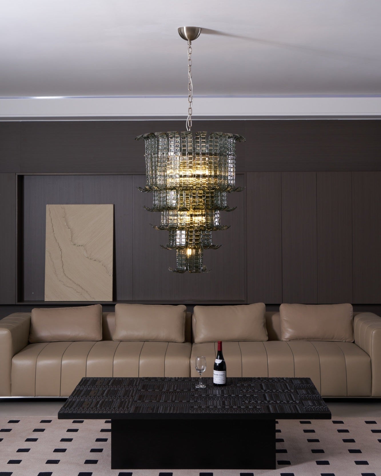 Aurora Chandelier Cascade Murano Glass Tiered Vintage - Blowlighting