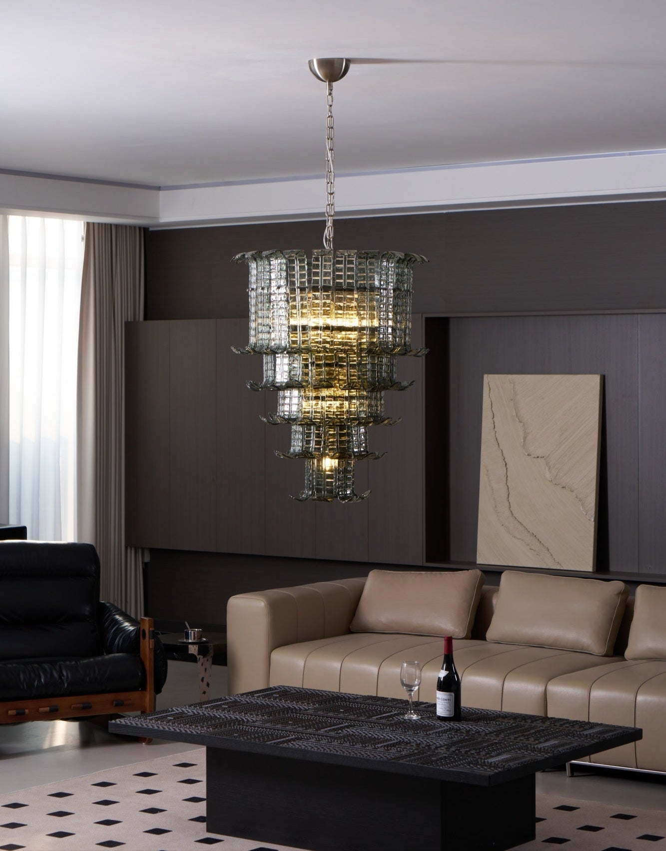 Aurora Chandelier Cascade Murano Glass Tiered Vintage - Blowlighting