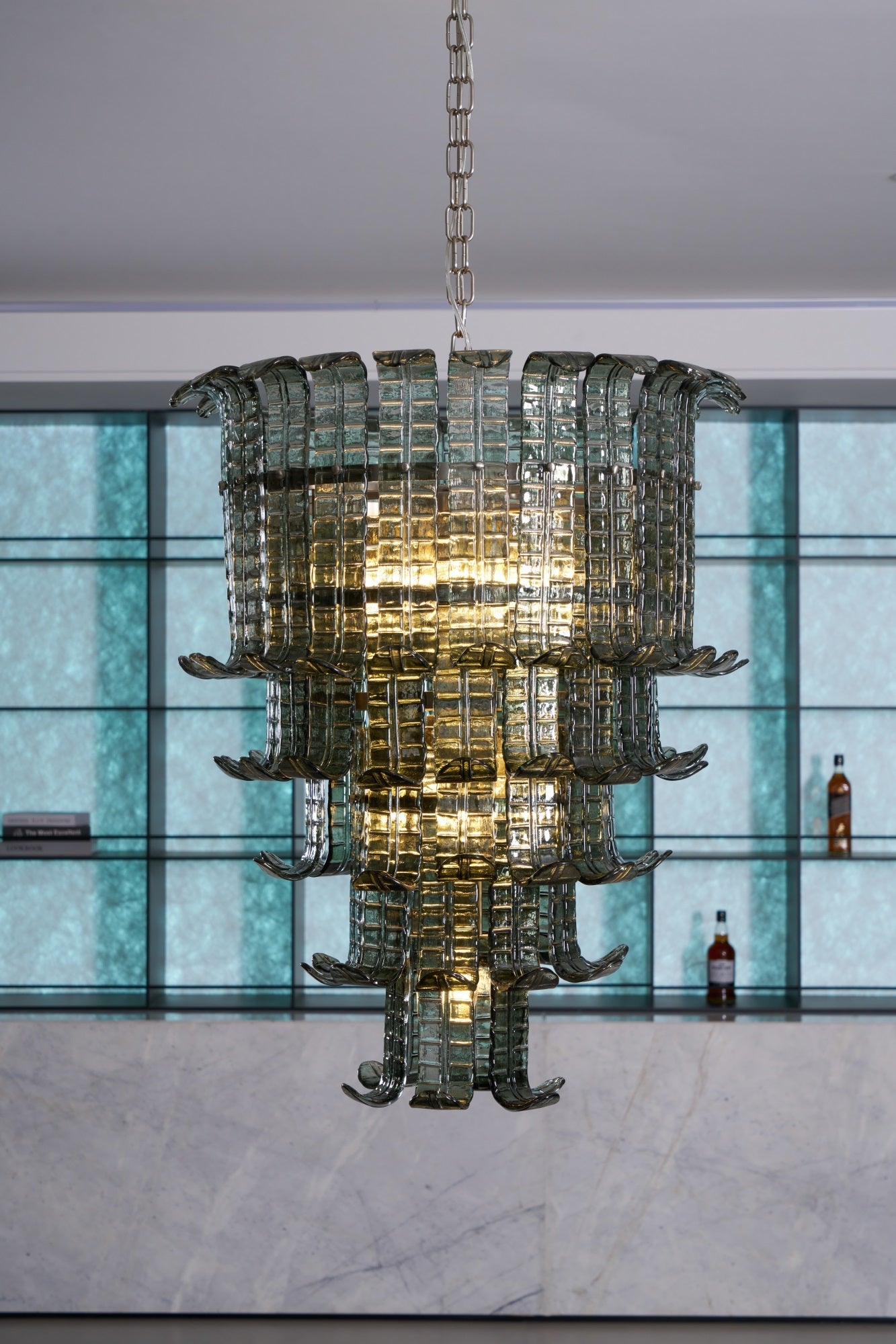 Aurora Chandelier Cascade Murano Glass Tiered Vintage - Blowlighting