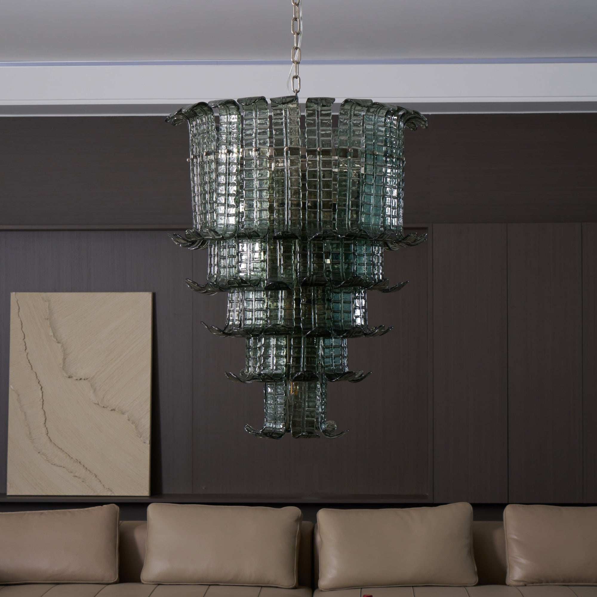 Aurora Chandelier Cascade Murano Glass Tiered Vintage - Blowlighting