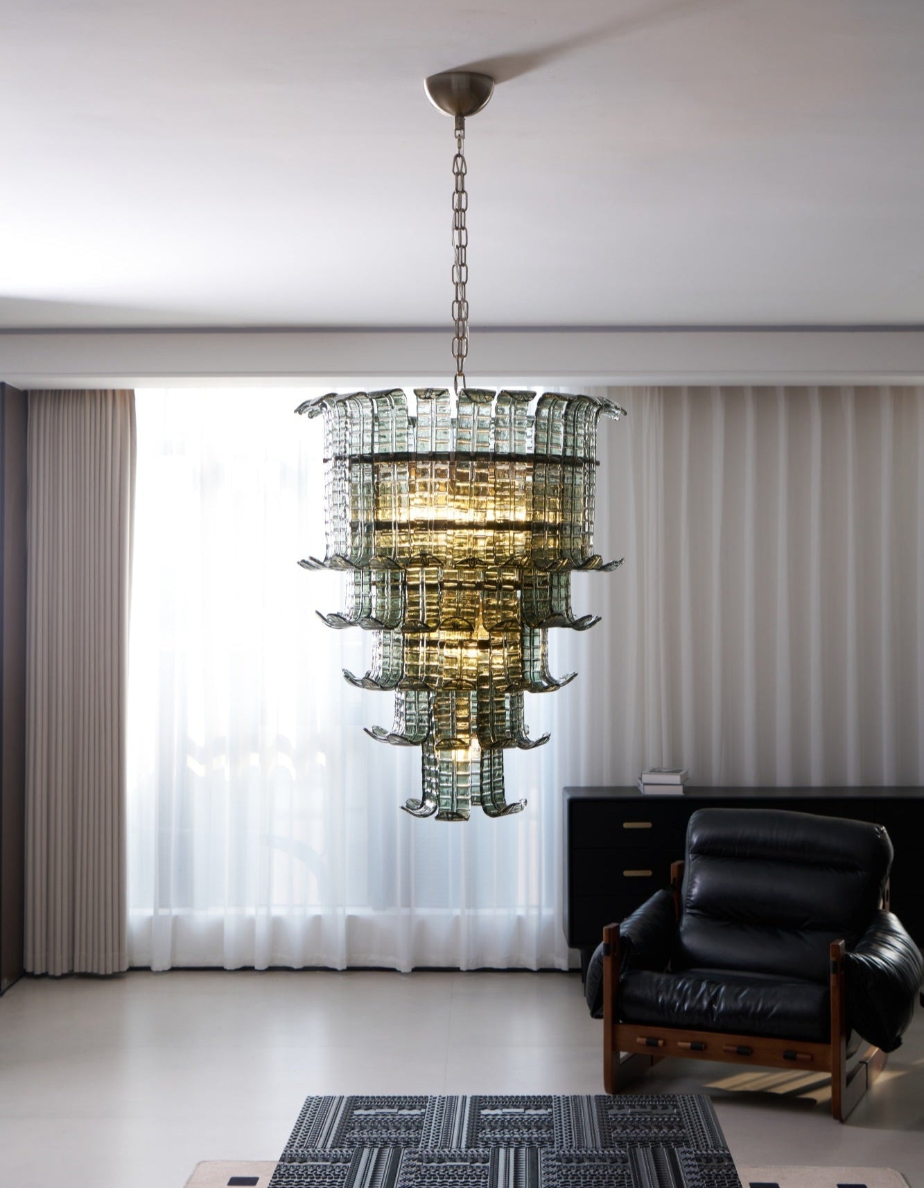 Aurora Chandelier Cascade Murano Glass Tiered Vintage - Blowlighting