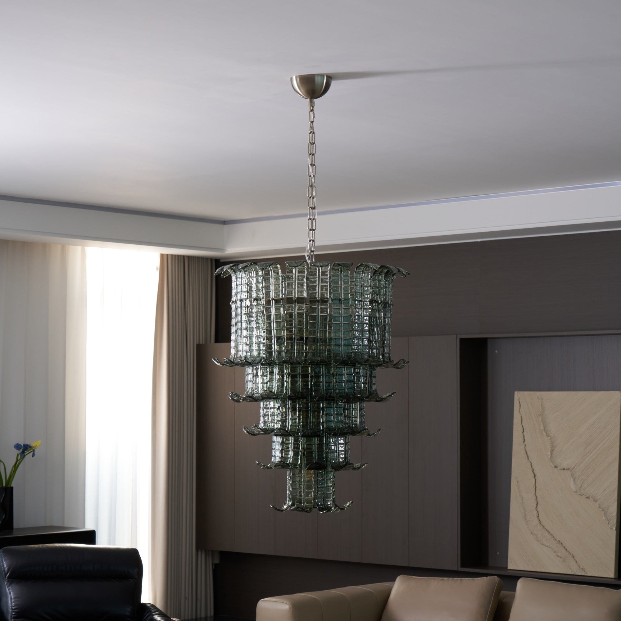 Aurora Chandelier Cascade Murano Glass Tiered Vintage - Blowlighting