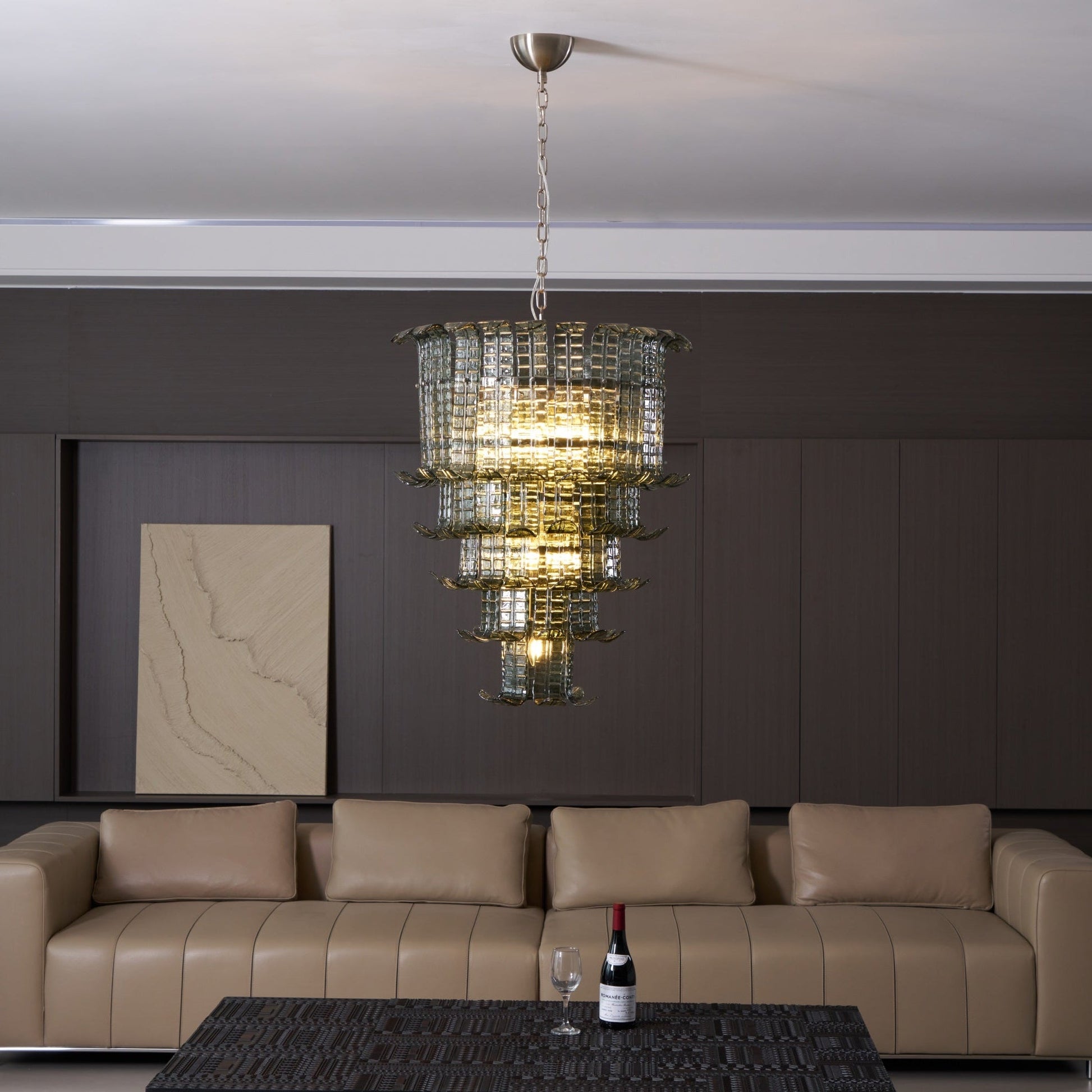 Aurora Chandelier Cascade Murano Glass Tiered Vintage - Blowlighting