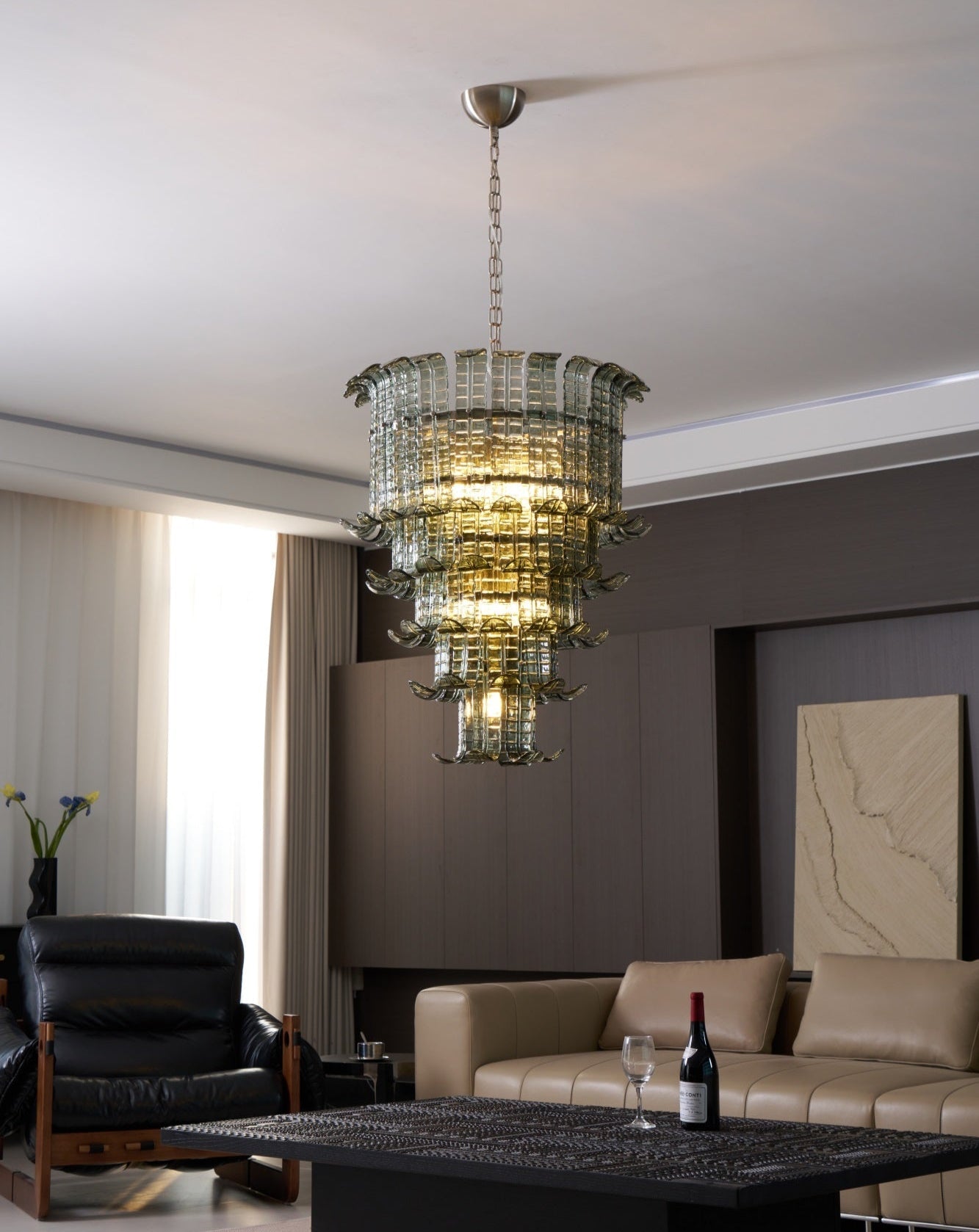 Aurora Chandelier Cascade Murano Glass Tiered Vintage - Blowlighting