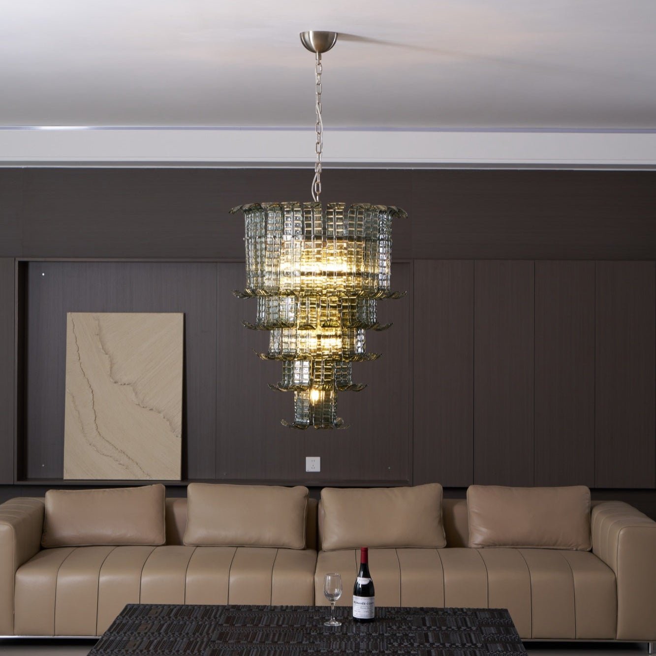 Aurora Chandelier Cascade Murano Glass Tiered Vintage - Blowlighting