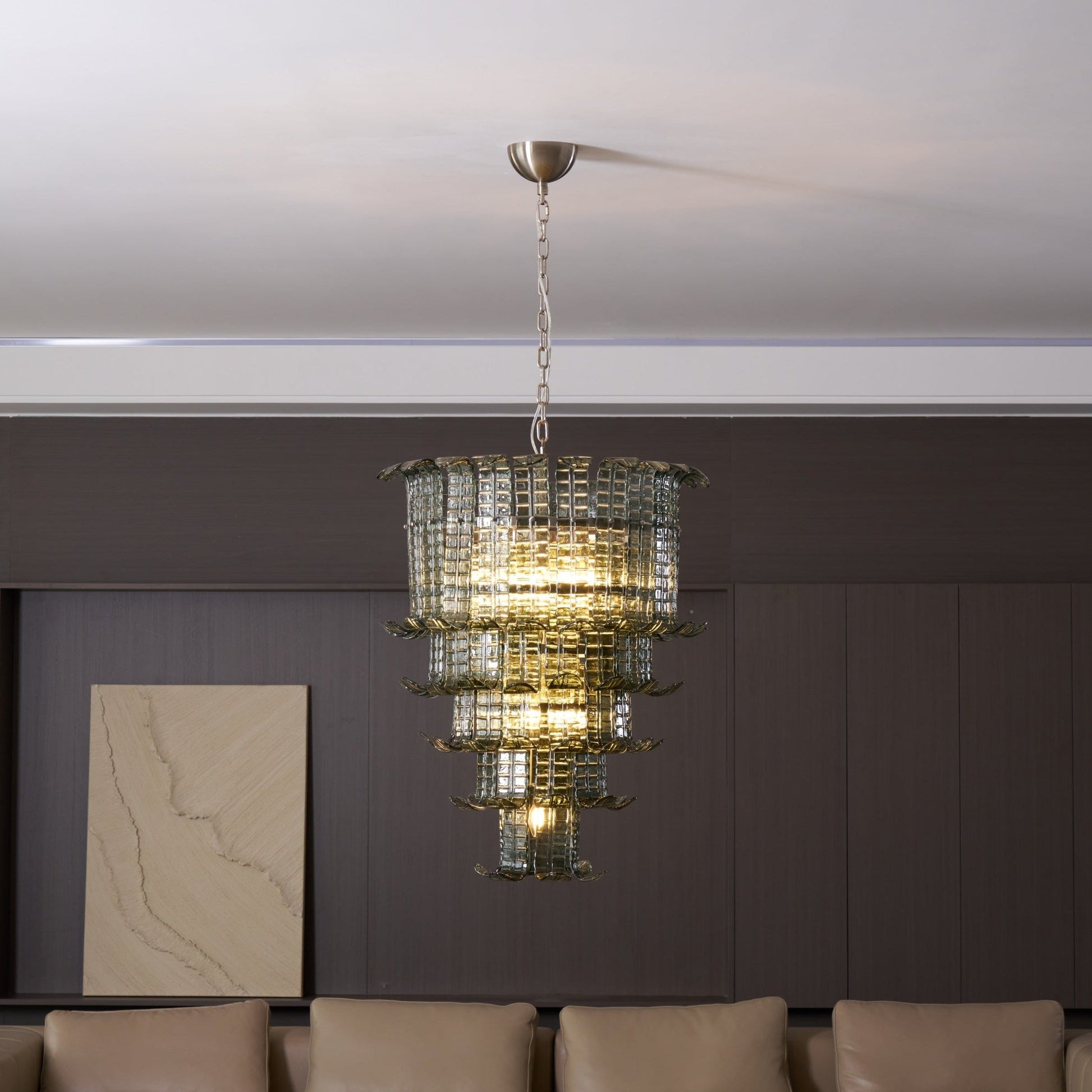 Aurora Chandelier Cascade Murano Glass Tiered Vintage - Blowlighting