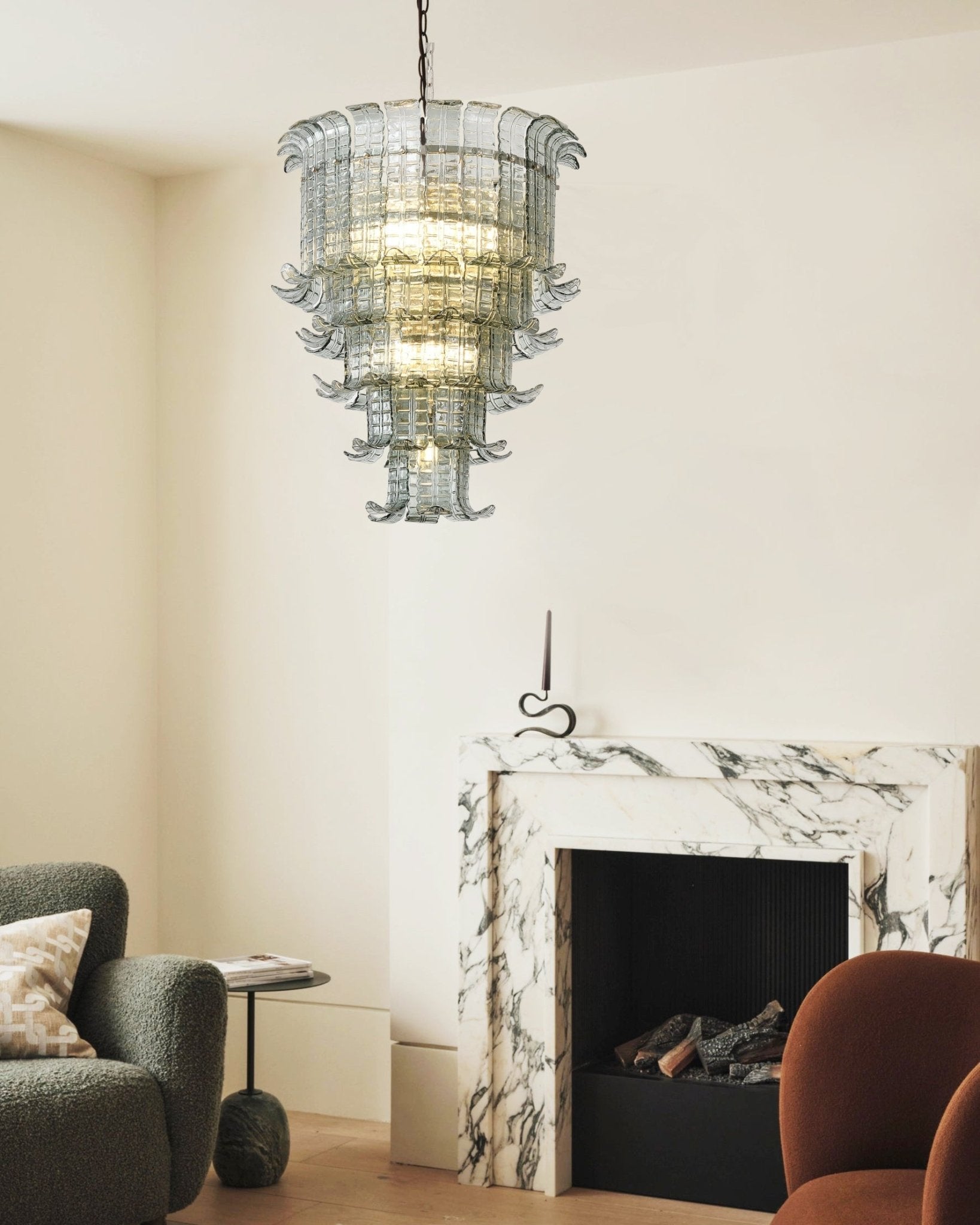 Aurora Chandelier Cascade Murano Glass Tiered Vintage - Blowlighting