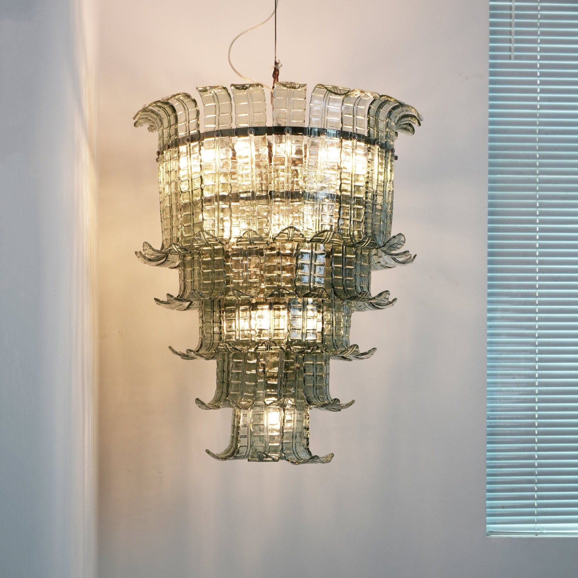Aurora Chandelier Cascade Murano Glass Tiered Vintage - Blowlighting