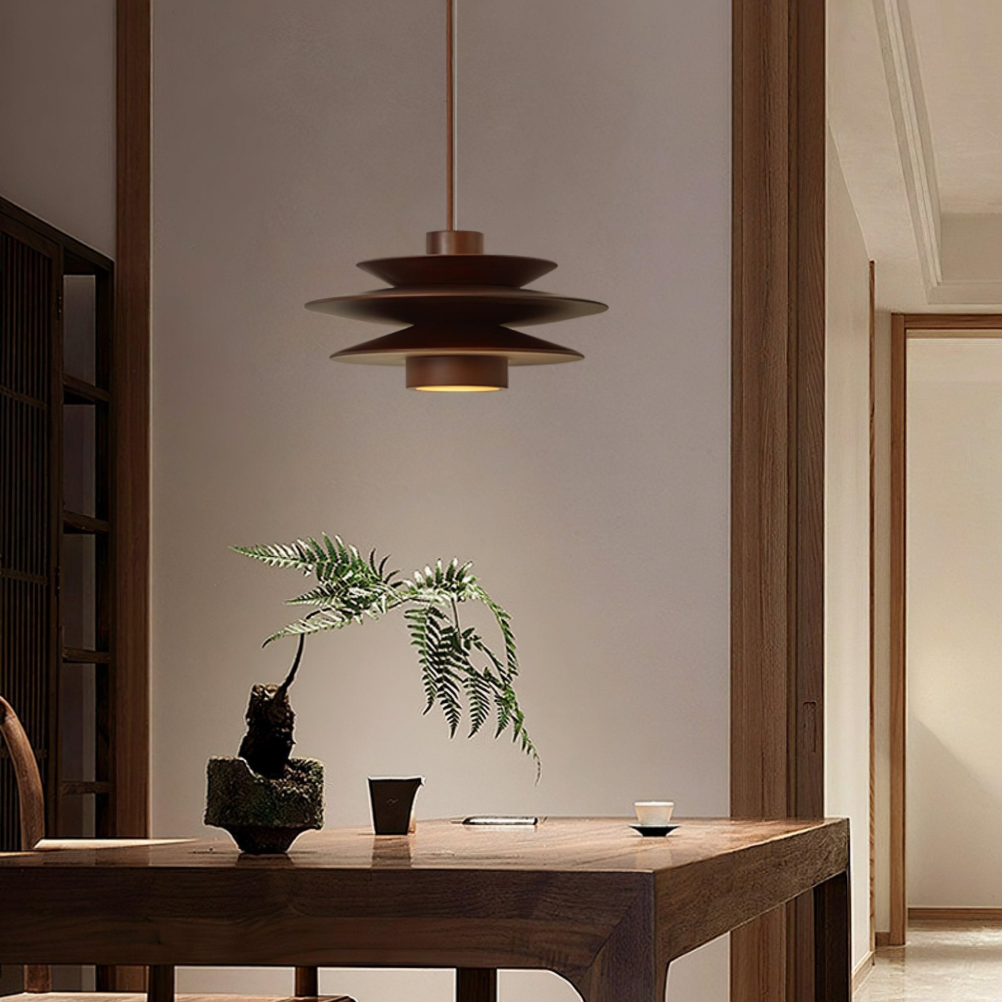Cascade Wooden Disc Pendant Lamp - Blowlighting