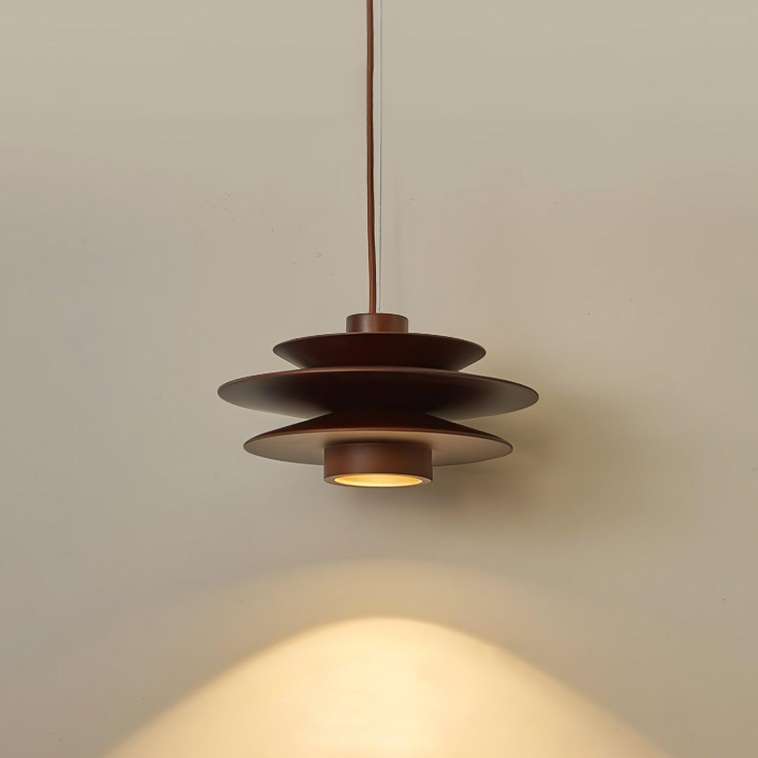 Cascade Wooden Disc Pendant Lamp - Blowlighting