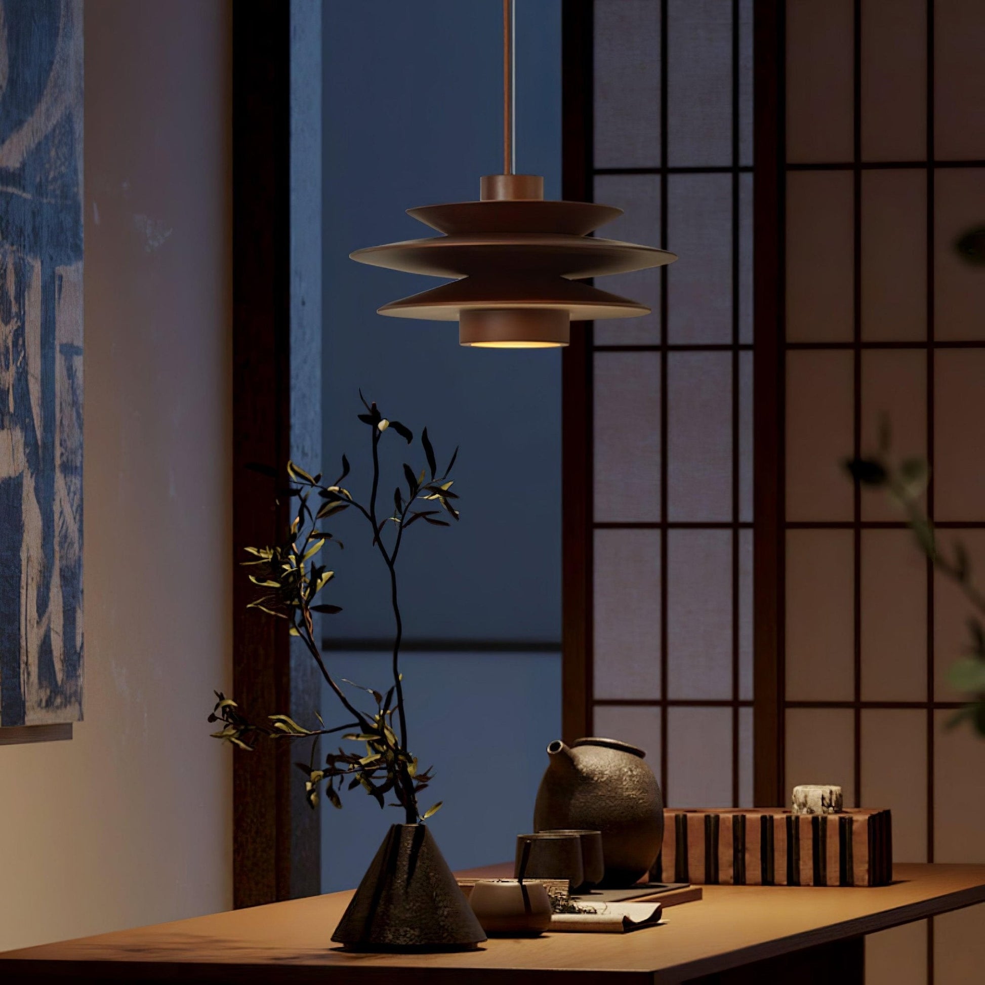 Cascade Wooden Disc Pendant Lamp - Blowlighting