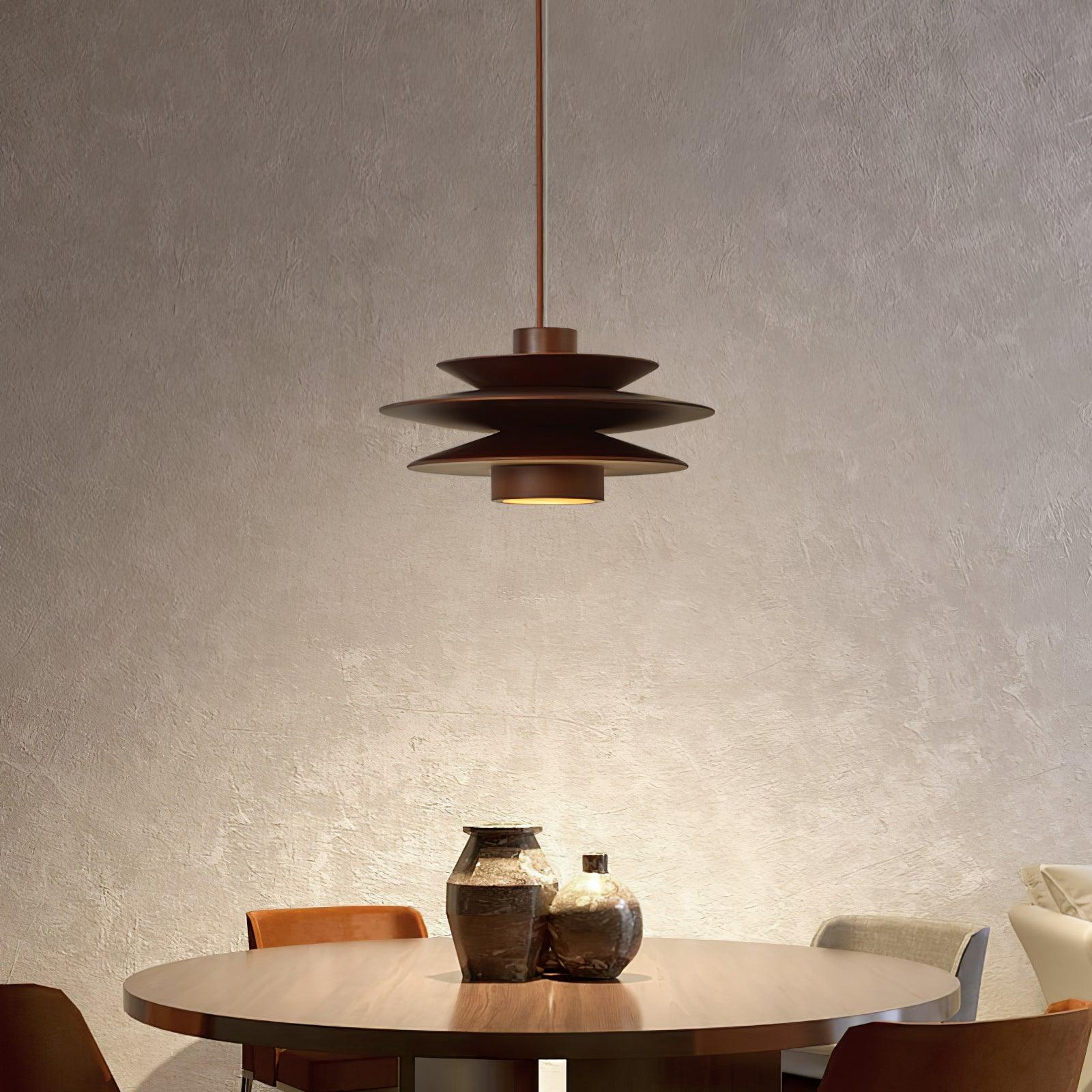 Cascade Wooden Disc Pendant Lamp - Blowlighting