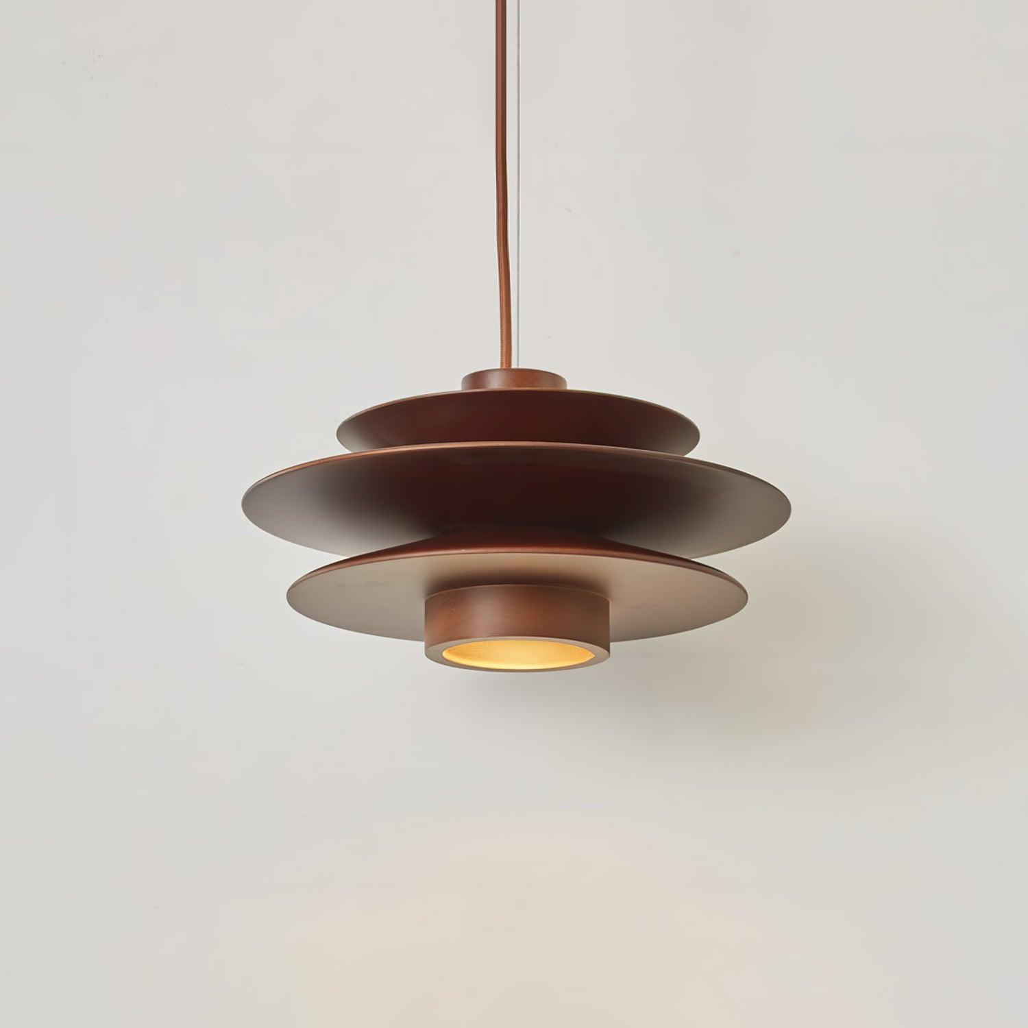 Cascade Wooden Disc Pendant Lamp - Blowlighting